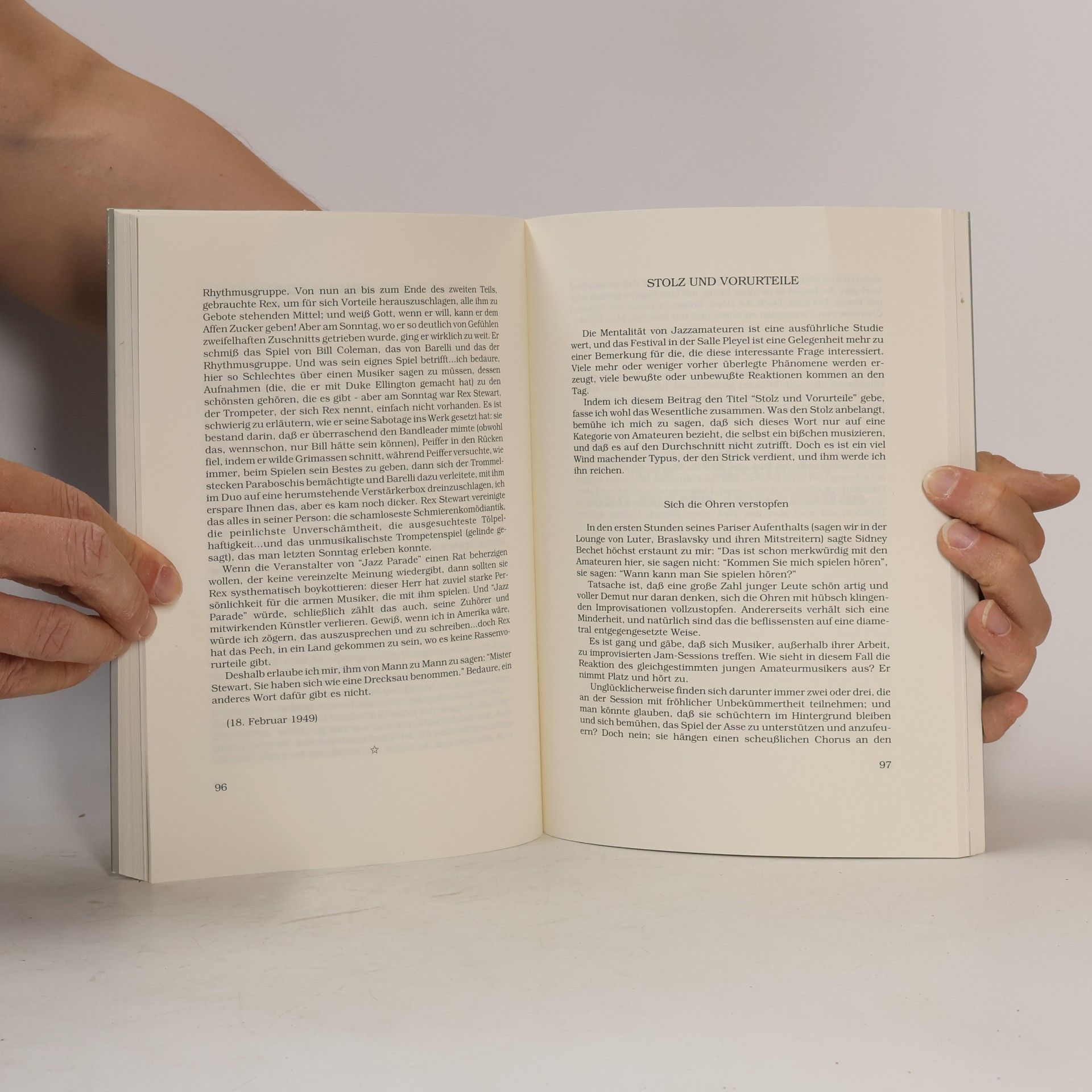 Boris Vian Schriften, Glossen und Kritiken über Jazz - 2: Stolz und Vorurteile