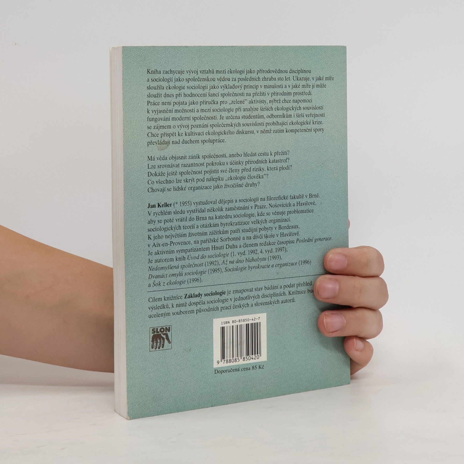Jan Keller Sociologie a ekologie