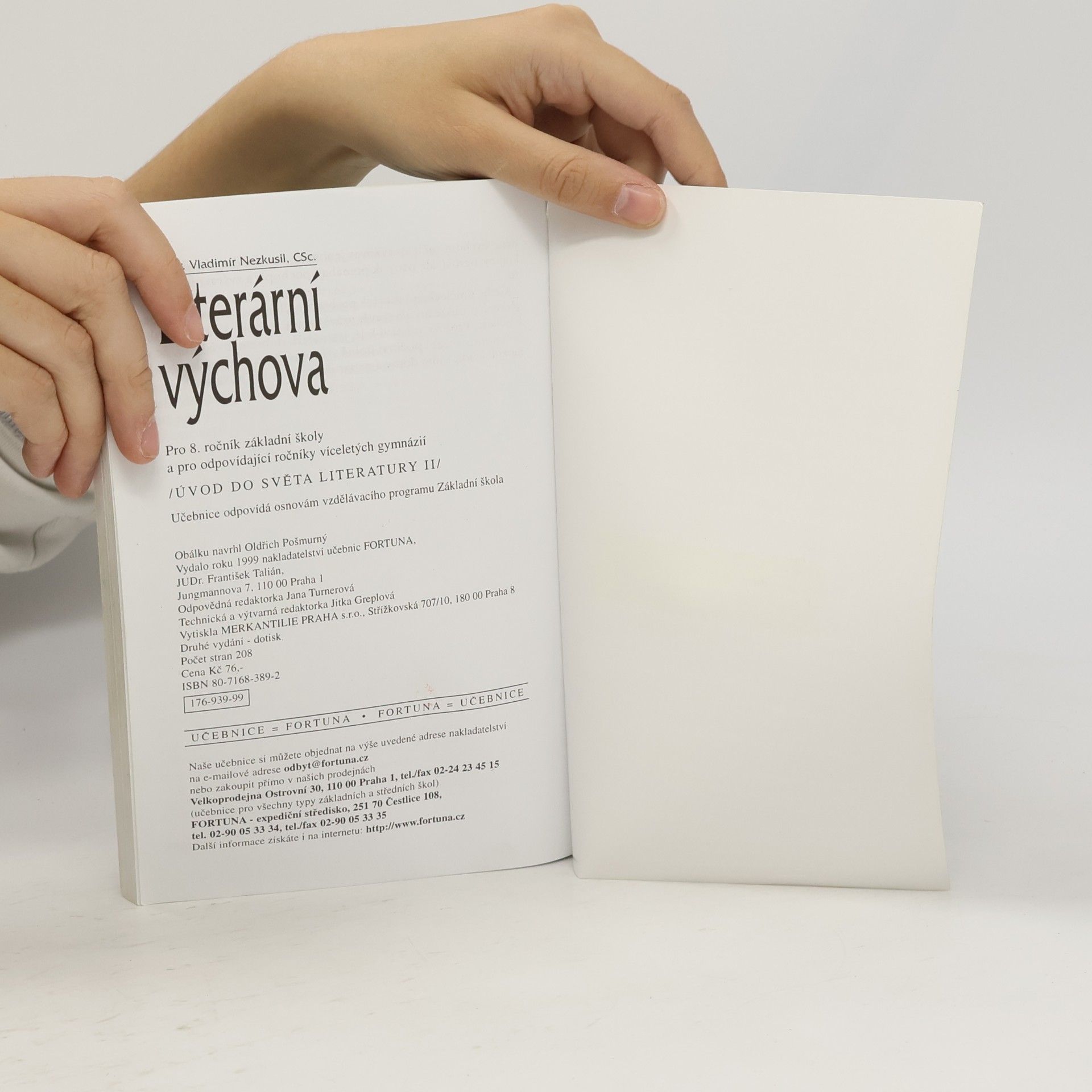 Vladimír Nezkusil Literární výchova pro 8. ročník základní školy. Úvod do světa literatury II
