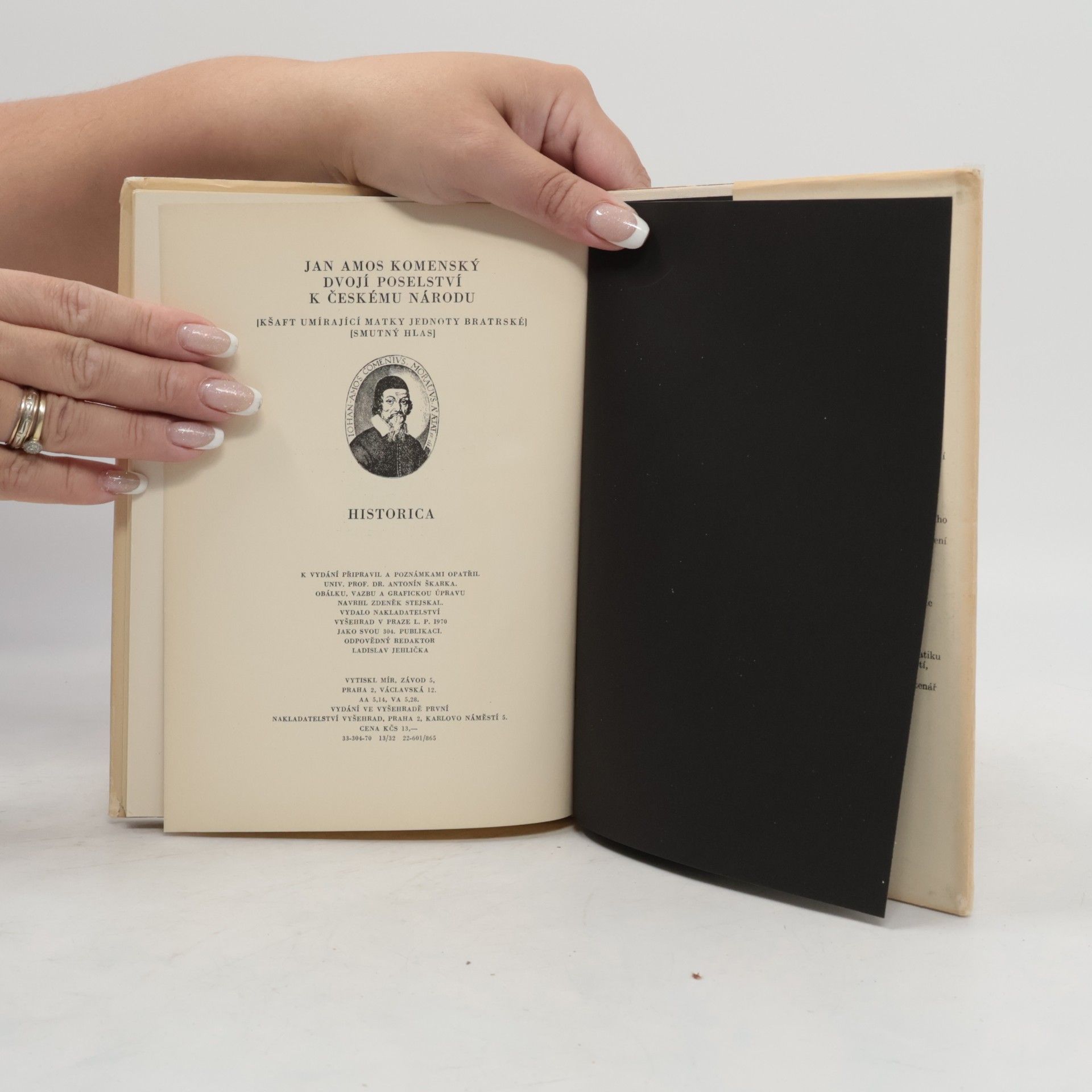 Johann Amos Comenius Dvojí poselství k českému národu