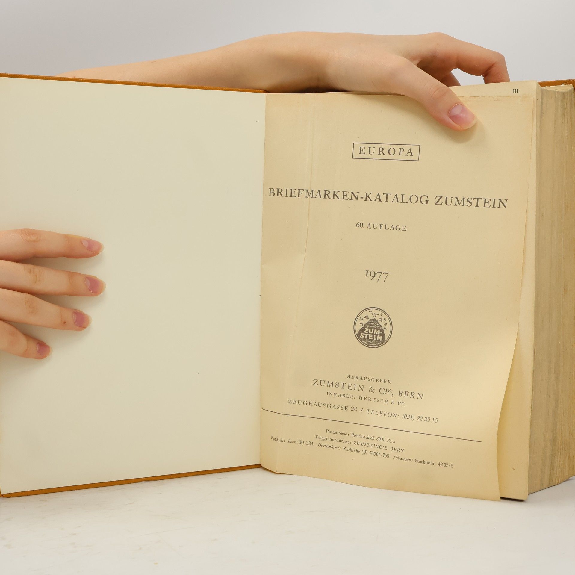 Autores varios Briefmarken-Katalog Zumstein. Europa 1977