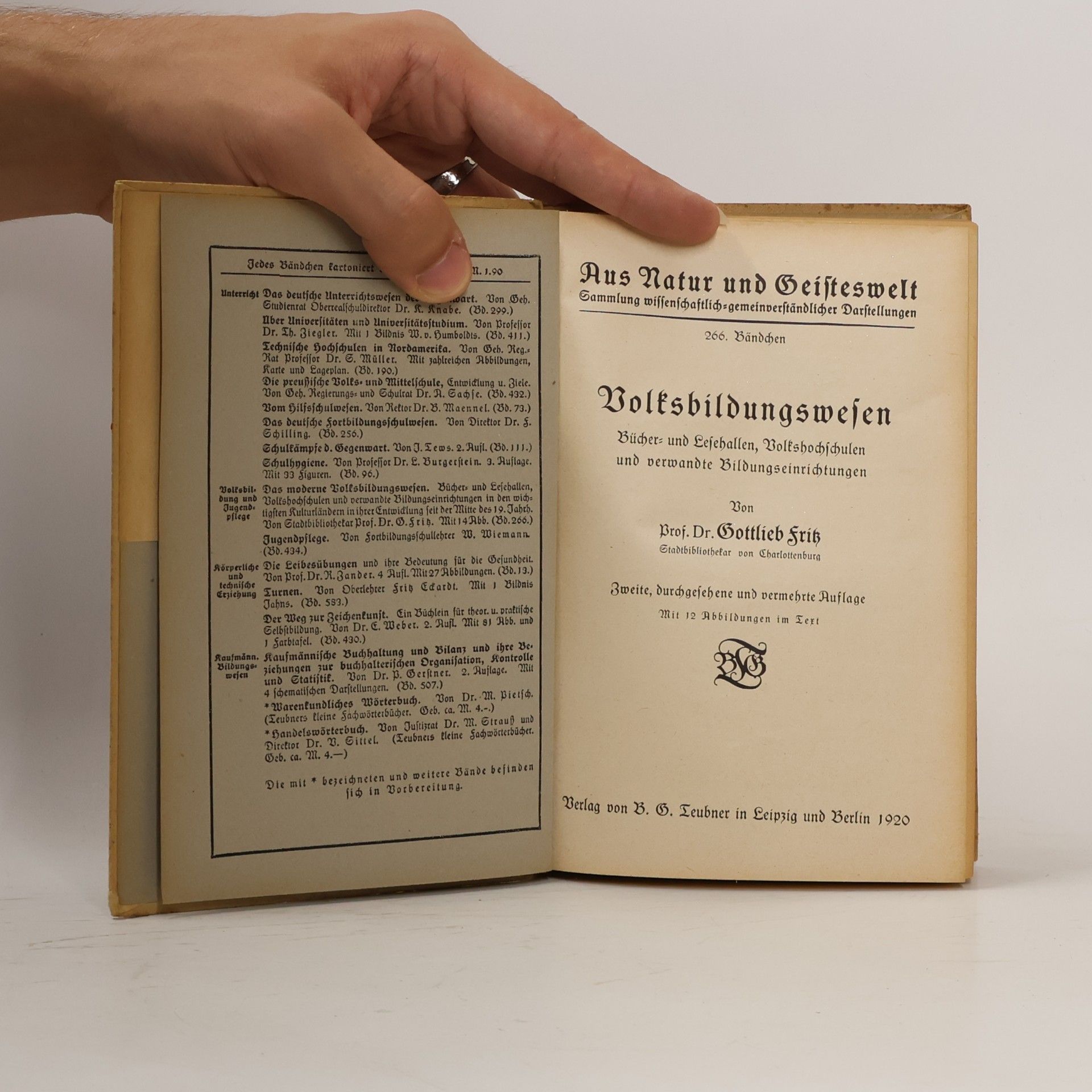 Gottlieb Fritz Volksbildungswesen