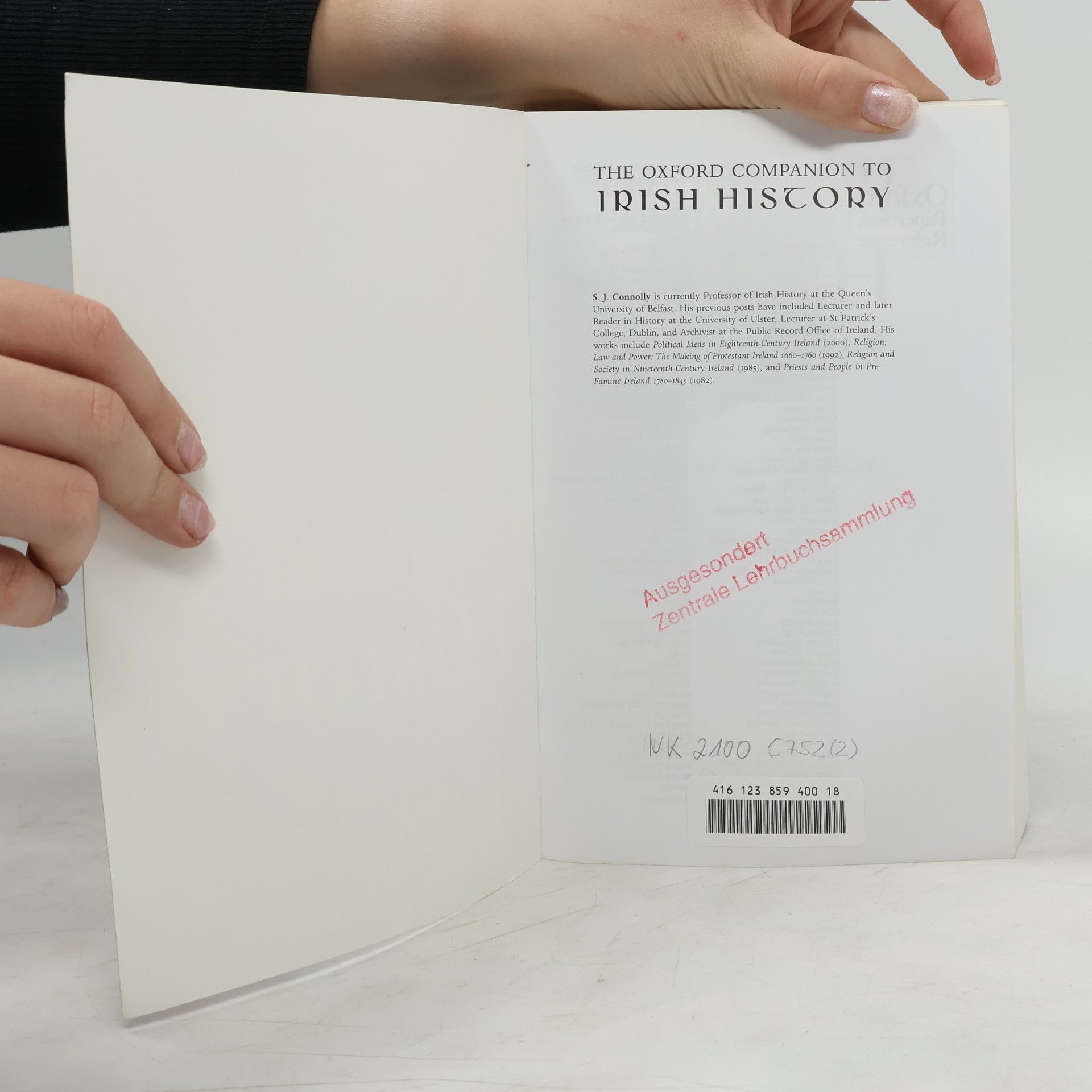 Sean J. Connolly The Oxford Companion to Irish History