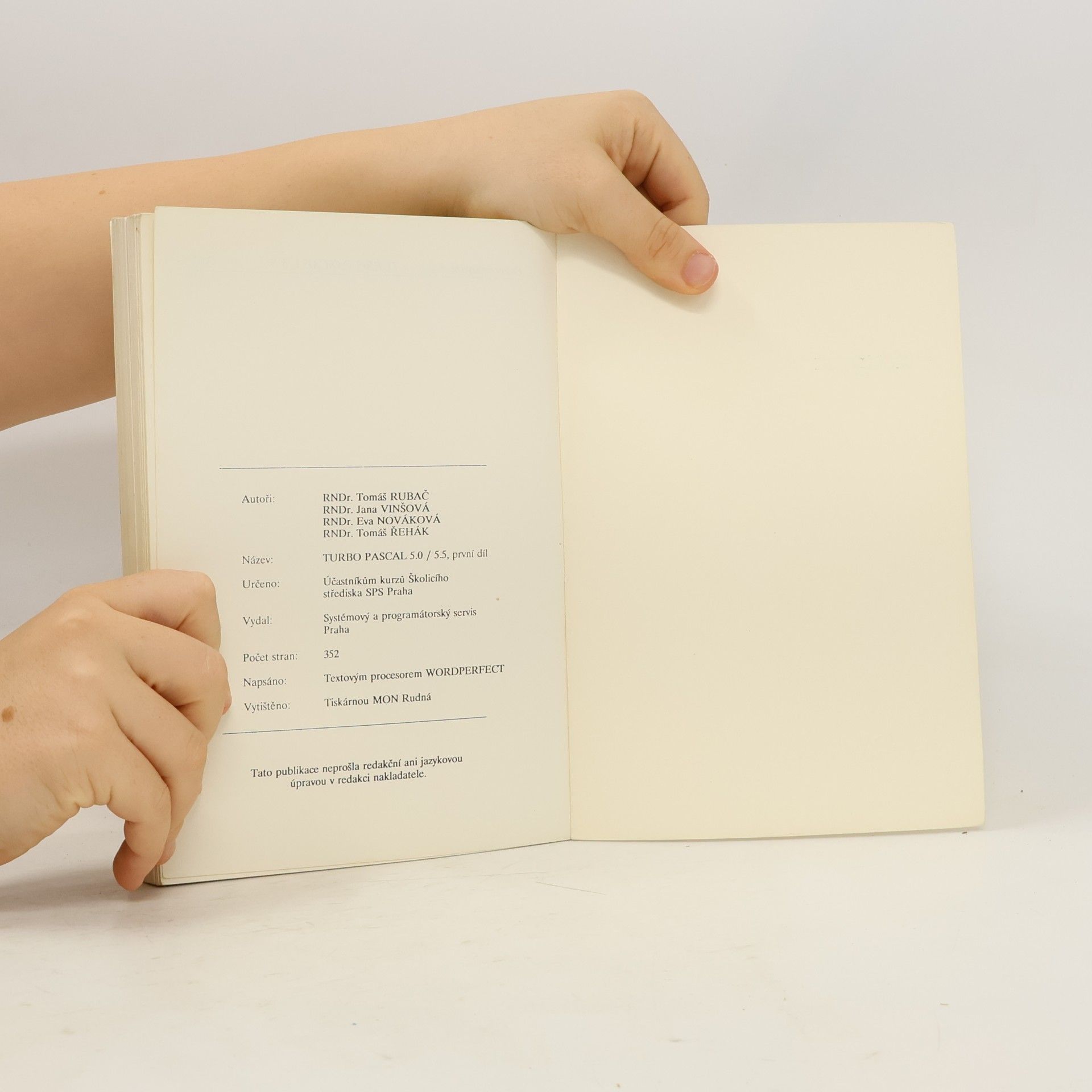 Tomáš Rubač Programování v jazyce TURBO PASCAL V.5.5, 1