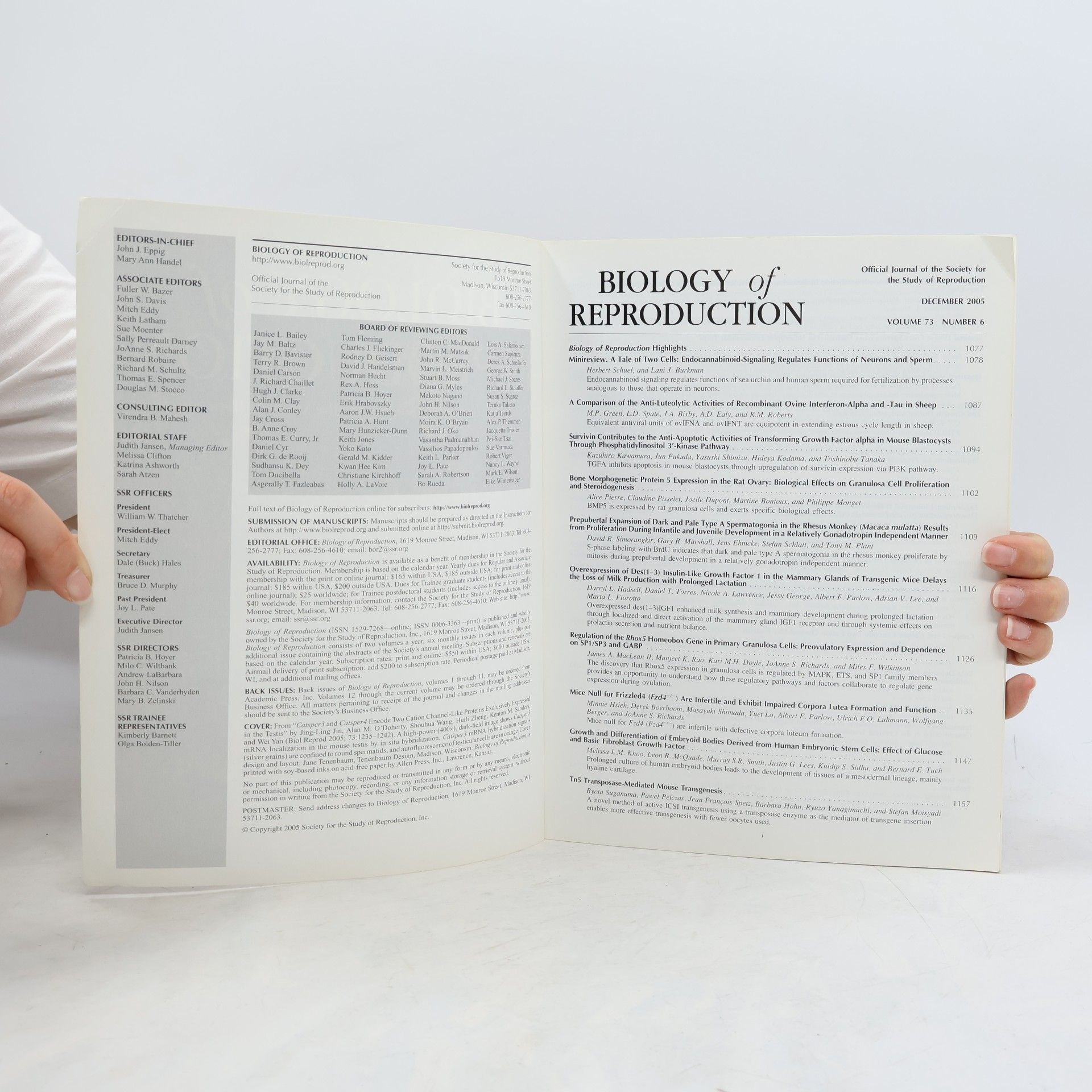 Collectif d'auteurs Biology of Reproduction 6
