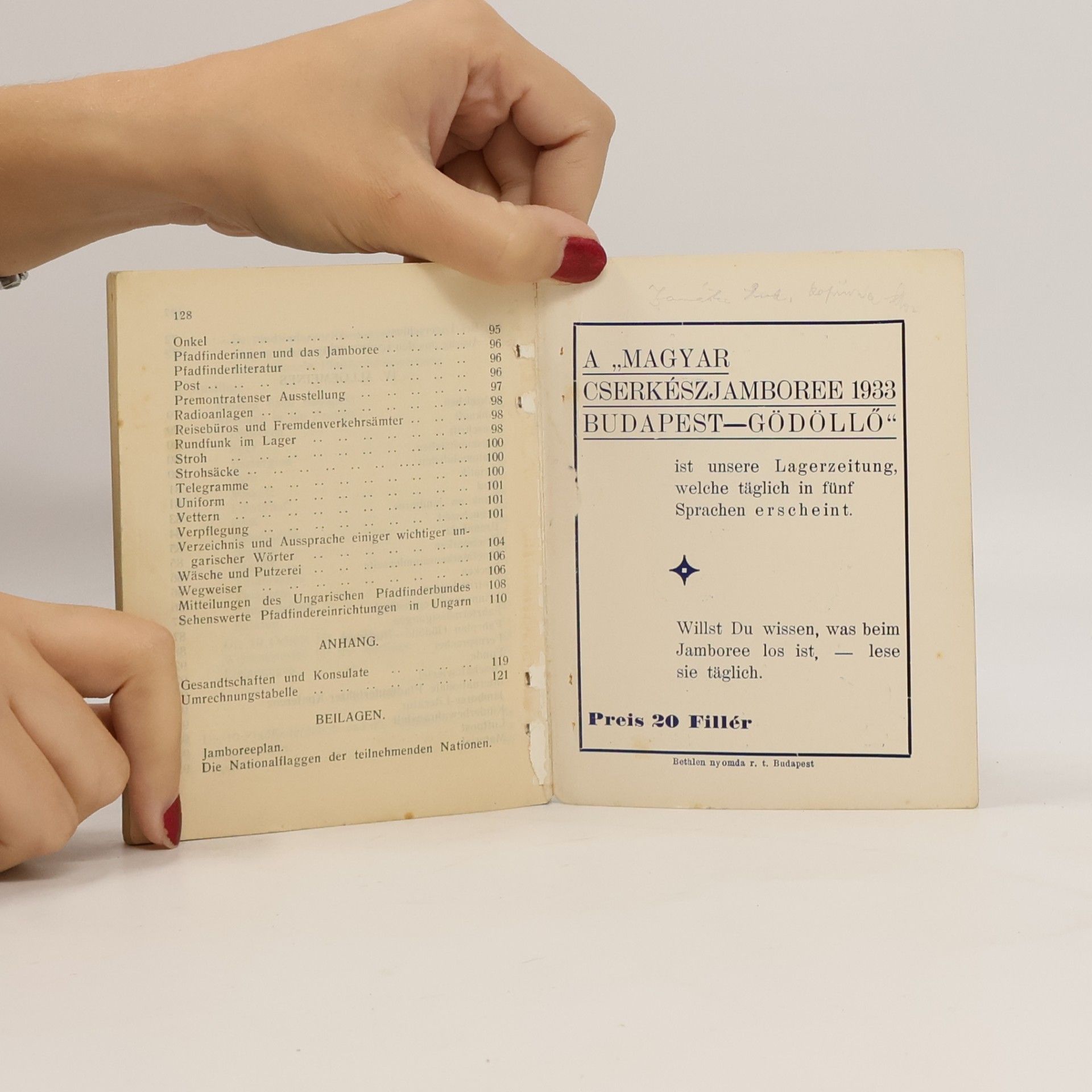 kolektiv Jamboree Taschenbuch Gödöllö-Budapest 1933