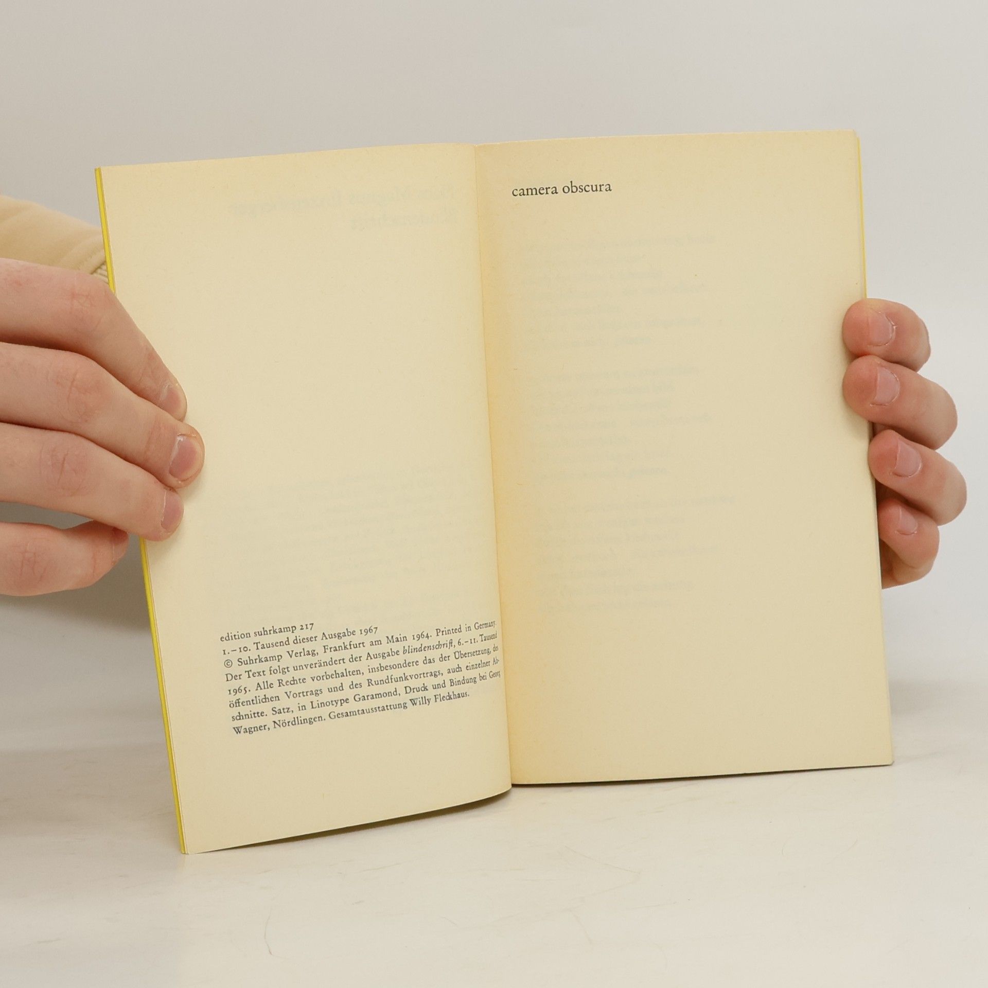 Hans Magnus Enzensberger Blindenschrift