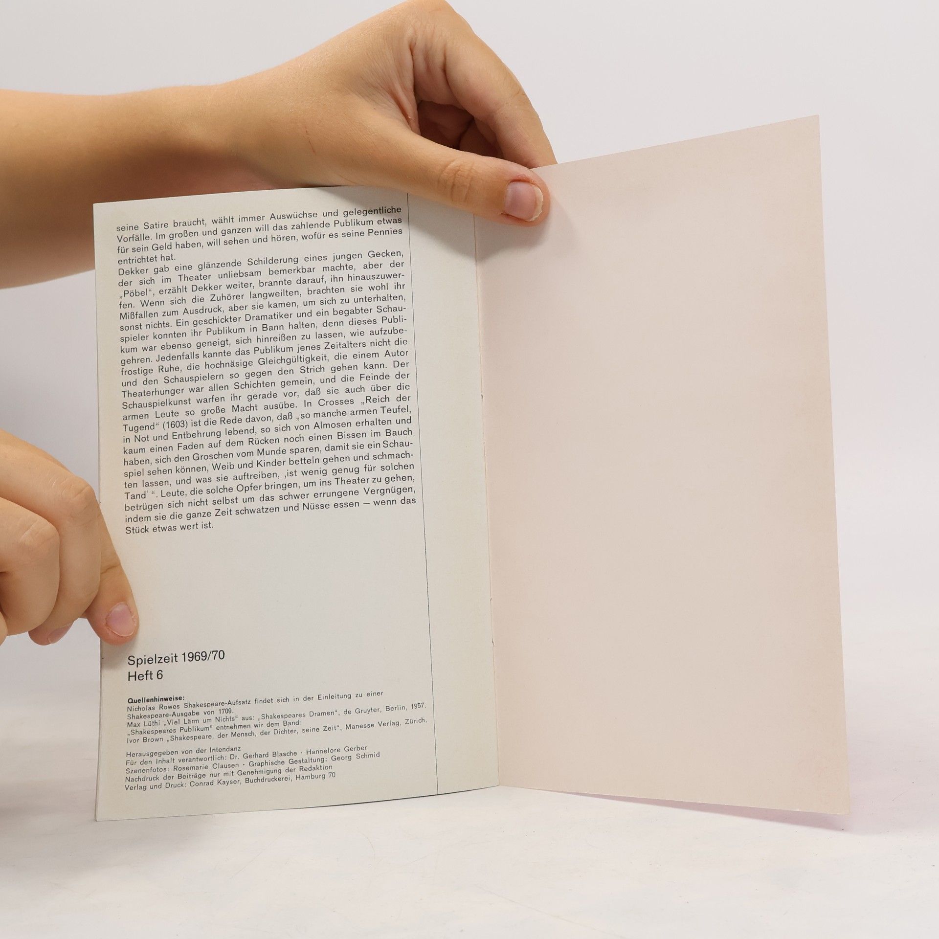 Various authors Thalia Theater. Heft 6
