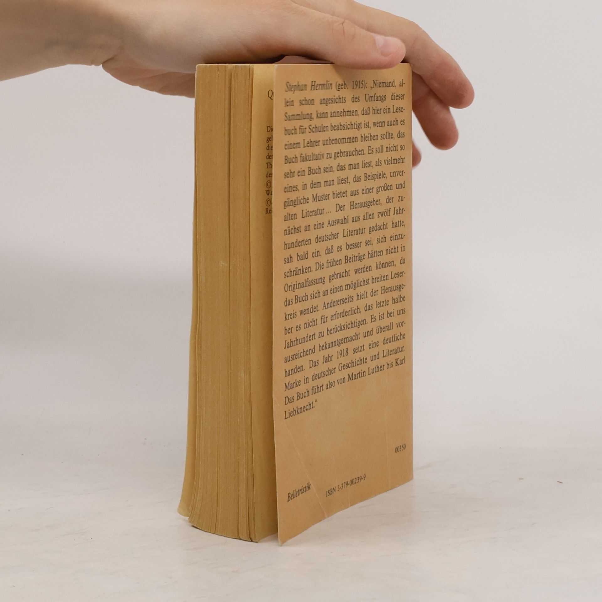 Stephan Hermlin Deutsches Lesebuch. Von Luther bis Liebknecht