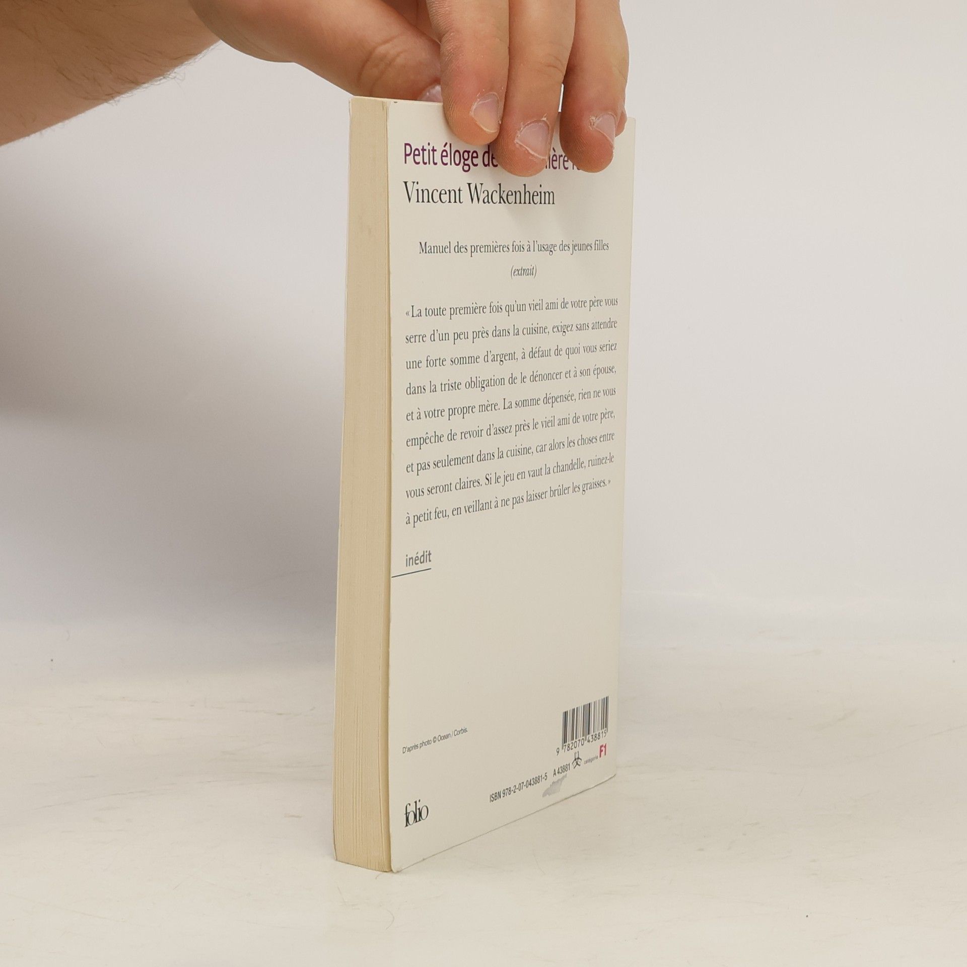 Vincent Wackenheim Petit éloge de la première fois