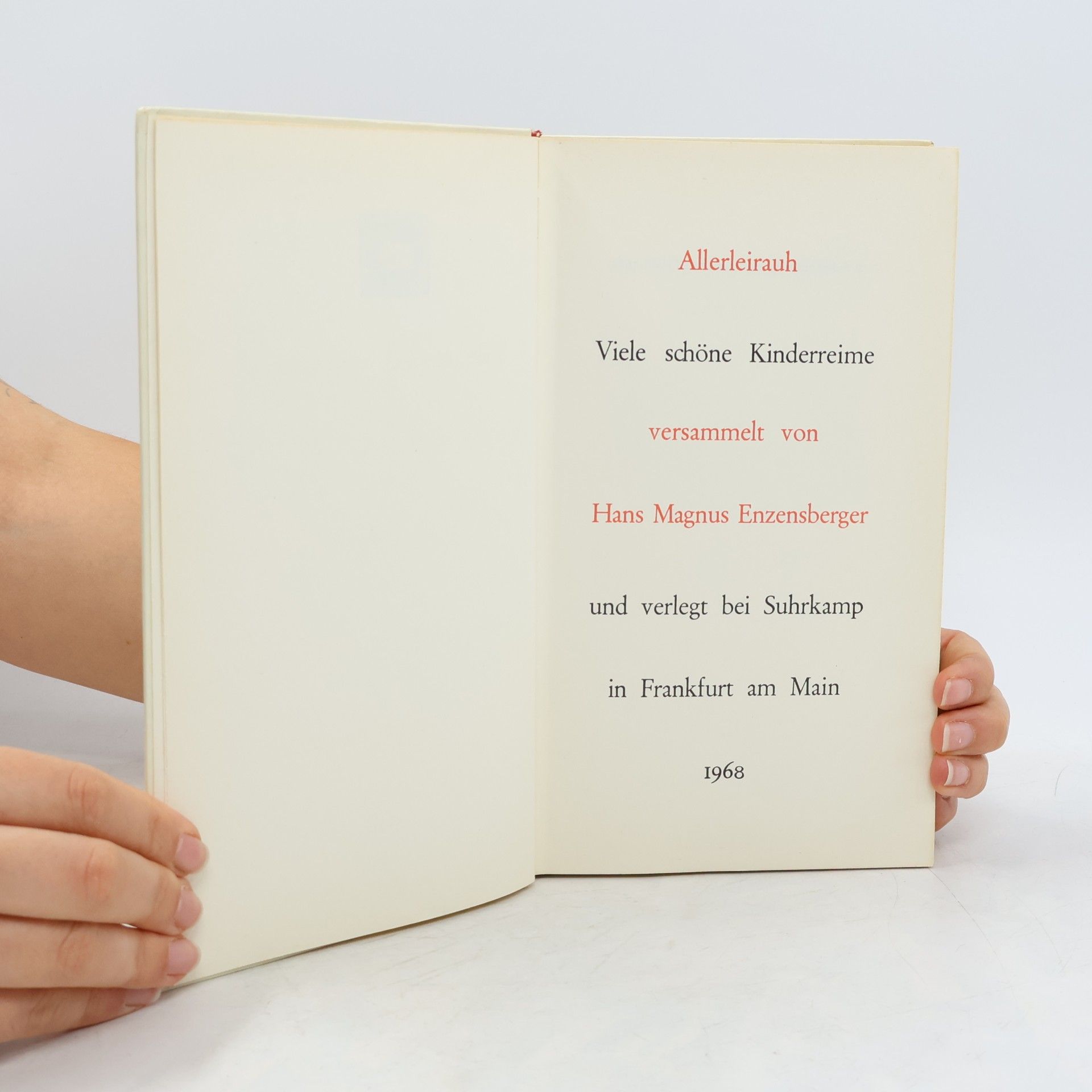 Hans Magnus Enzensberger Allerleirauh. Viele schöne Kinderreime