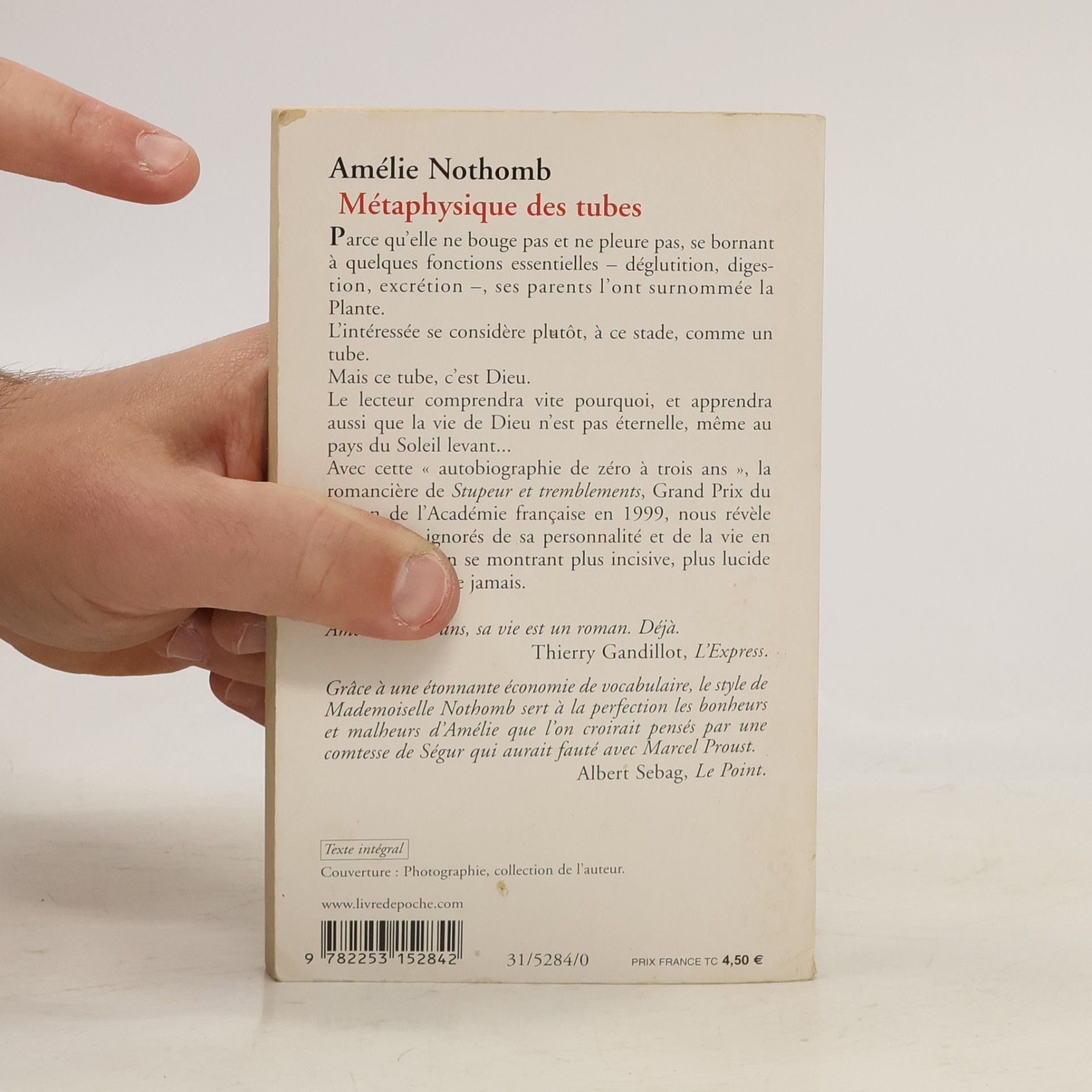 Amélie Nothomb Métaphysique des tubes