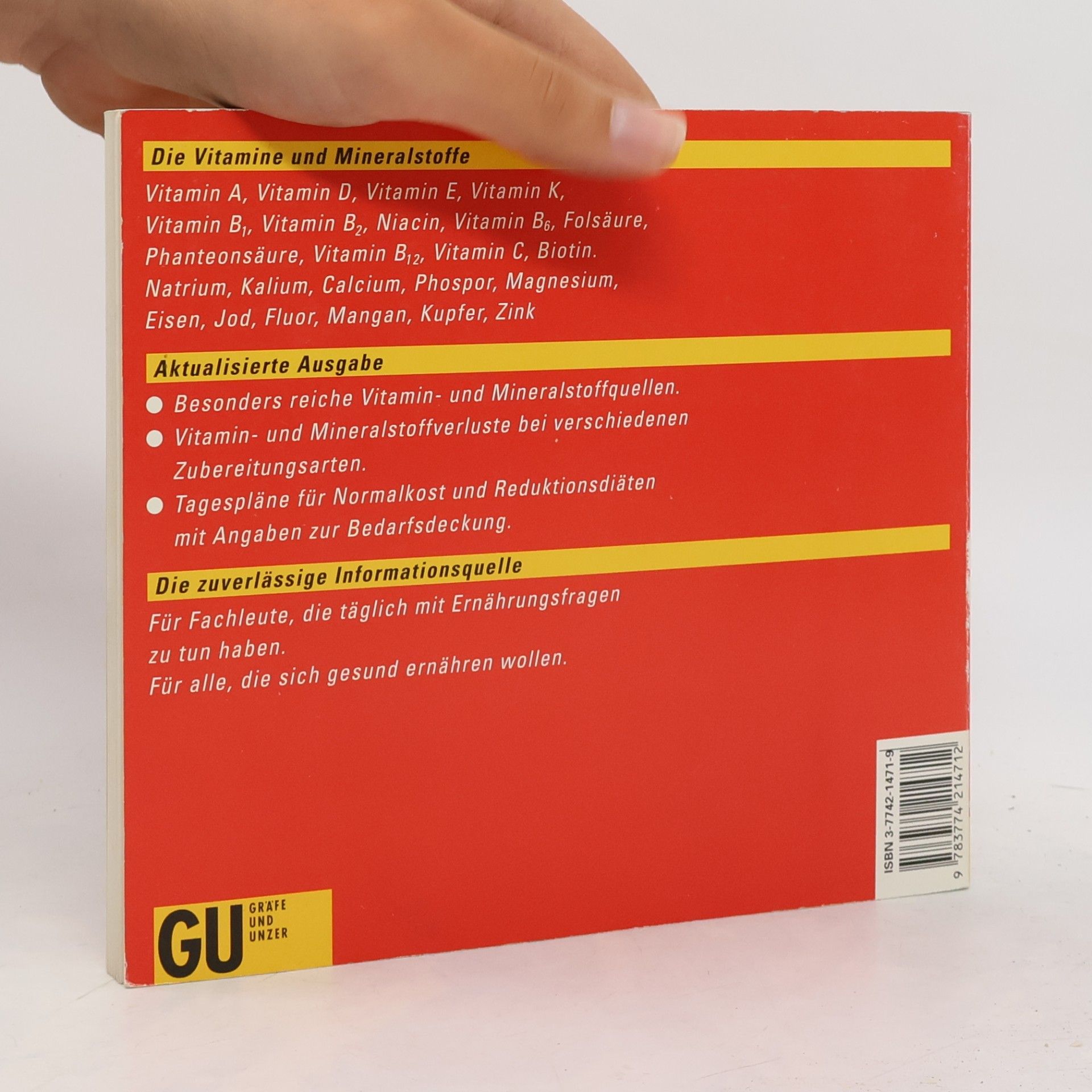 Ibrahim Elmadfa Die grosse GU-Vitamin- und Mineralstoff-Tabelle