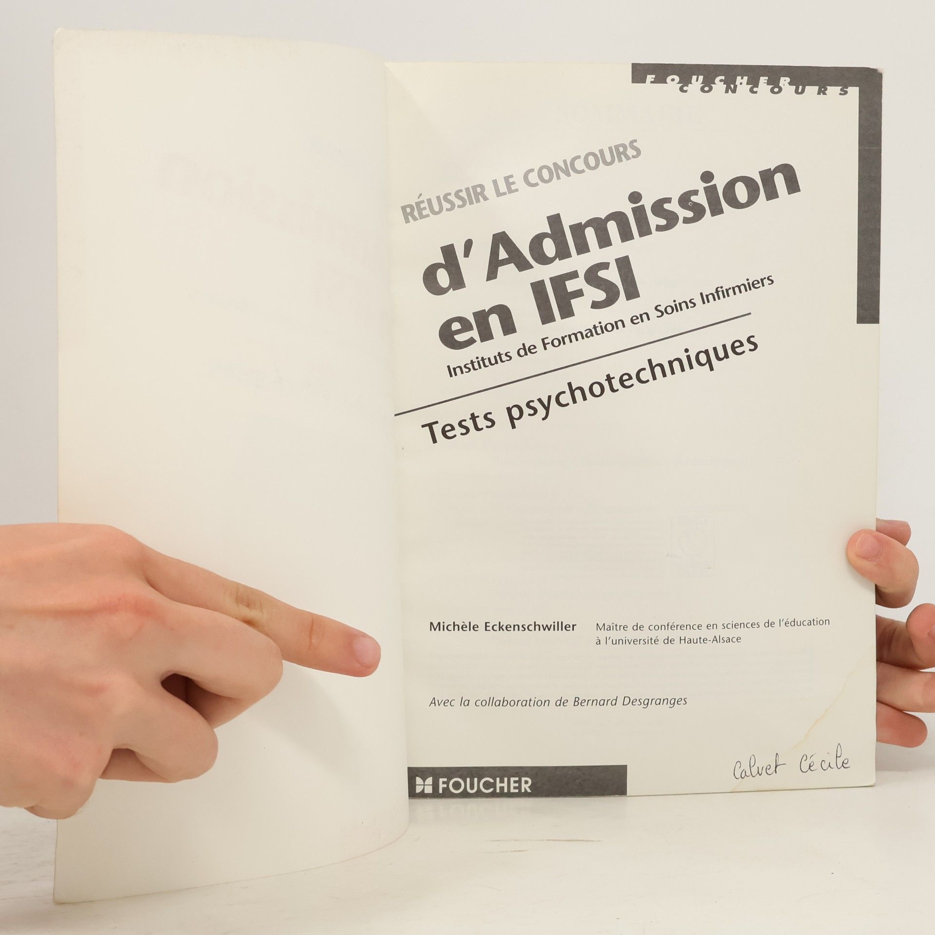 Michèle Eckenschwiller Réussir le concours d'admission en IFSI
