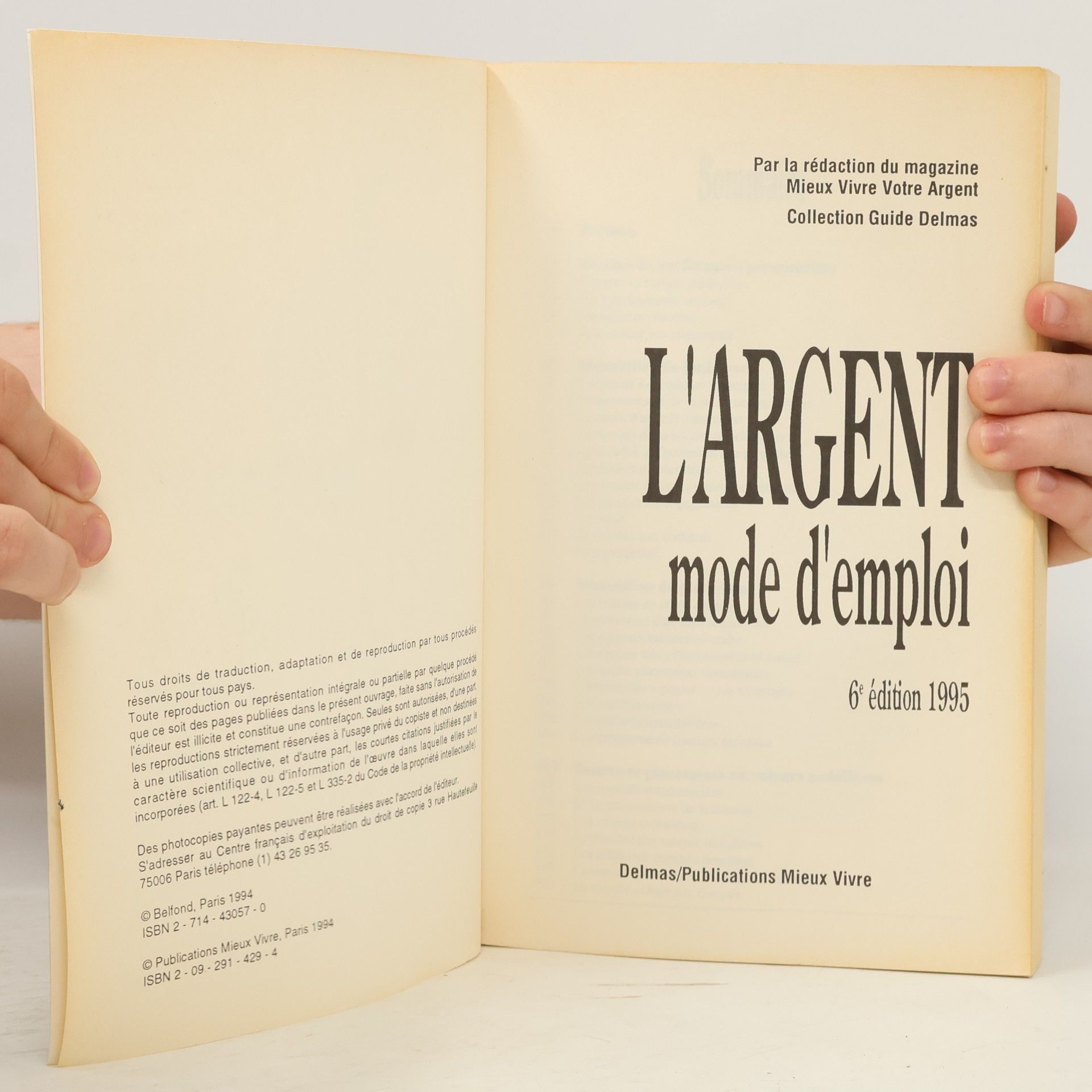La rédaction du magazine Mieux Vivre Votre Argent L'argent mode d'emploi 1995 - 6e édition