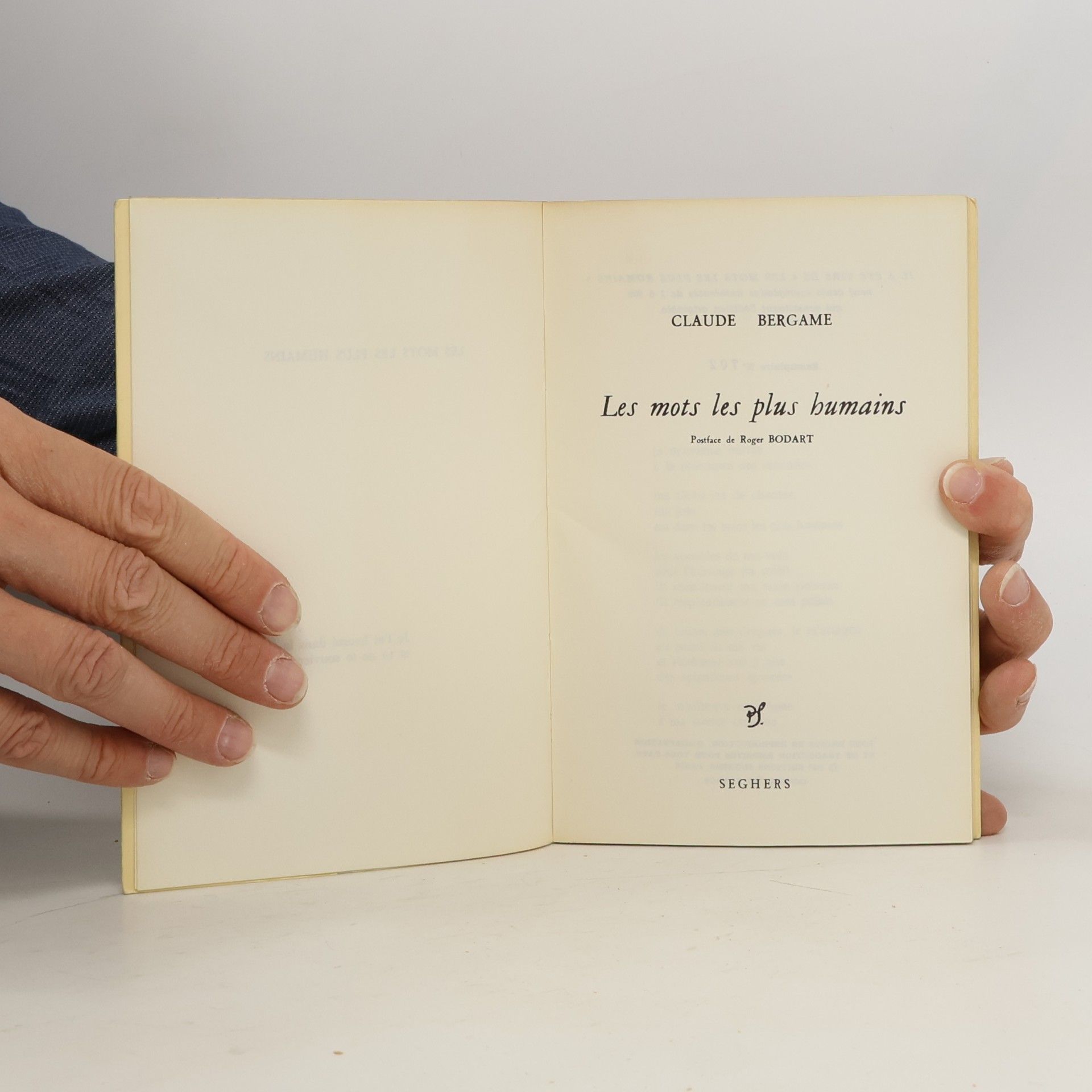 Claude Bergame Les mots les plus humains