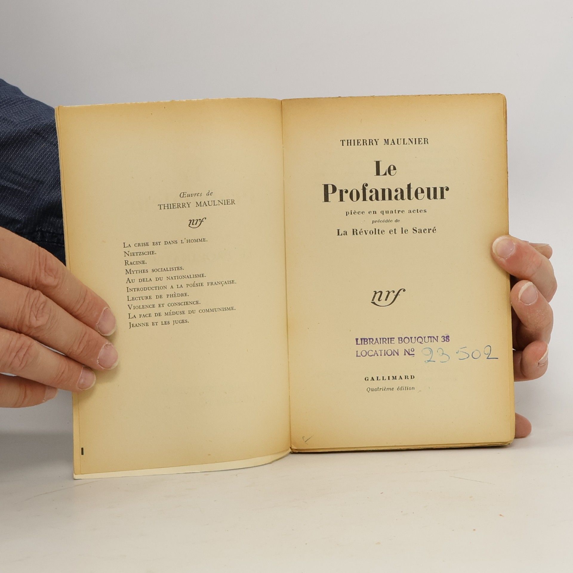 Thierry Maulnier Le Profanateur