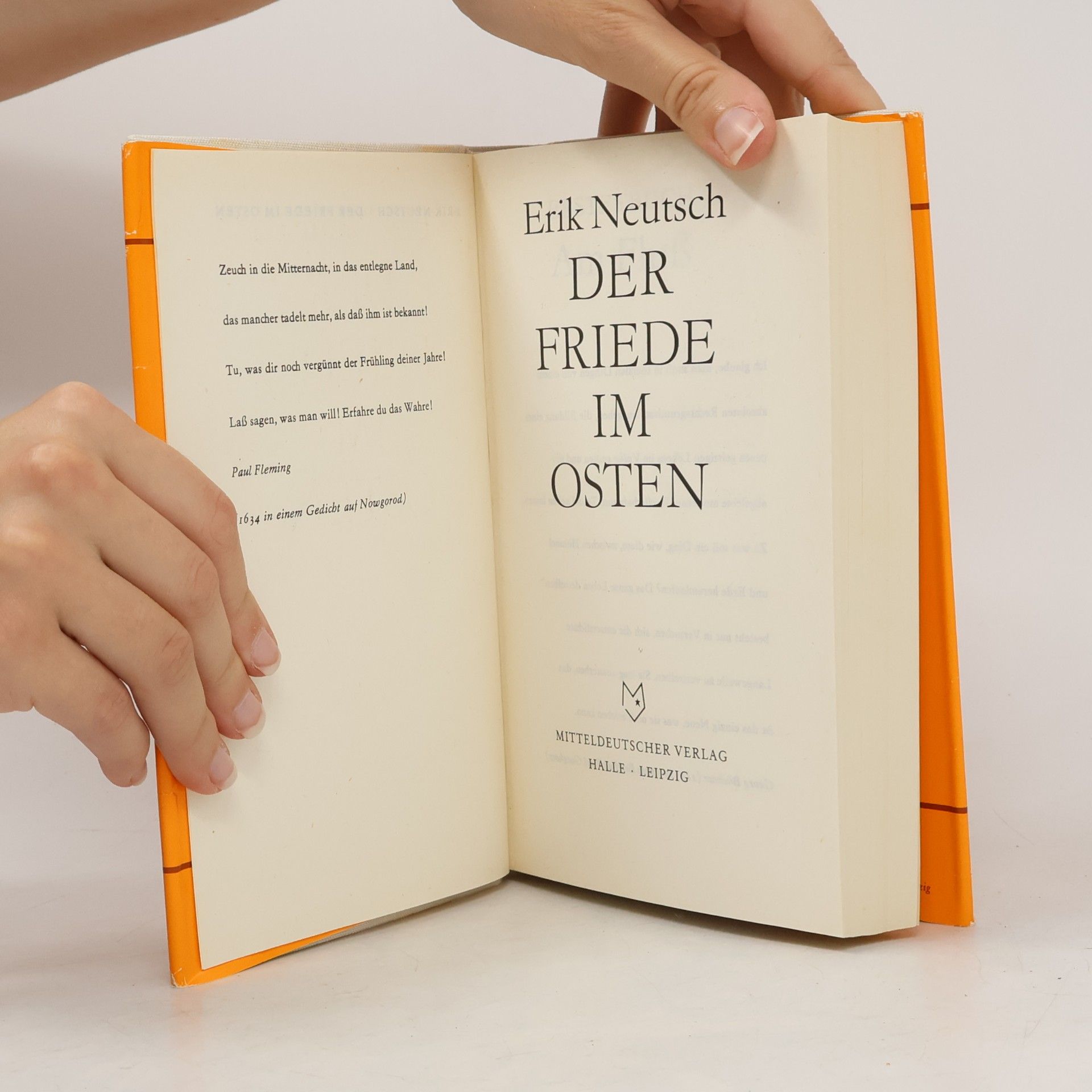 Erik Neutsch Der Friede im Osten