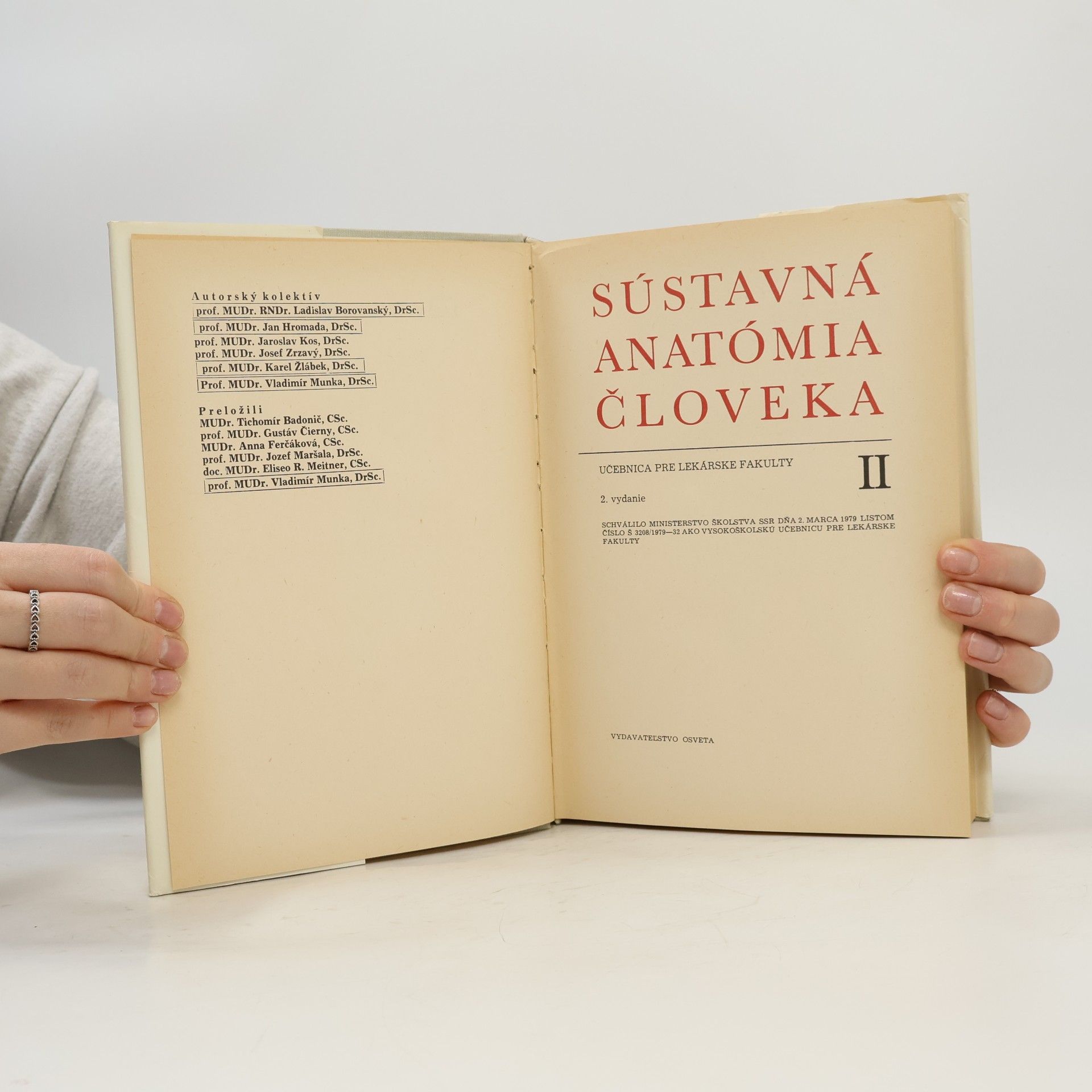 Ladislav Borovanský Sústavná anatómia človeka II. díl: učebnica pre lekárske fakulty