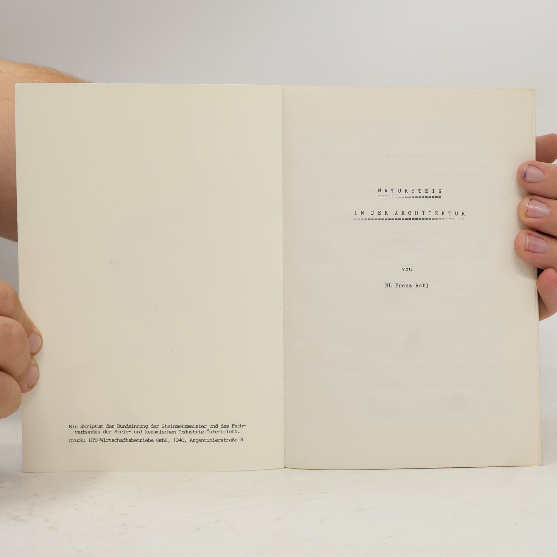 Franz Rabl Naturstein in der Architektur