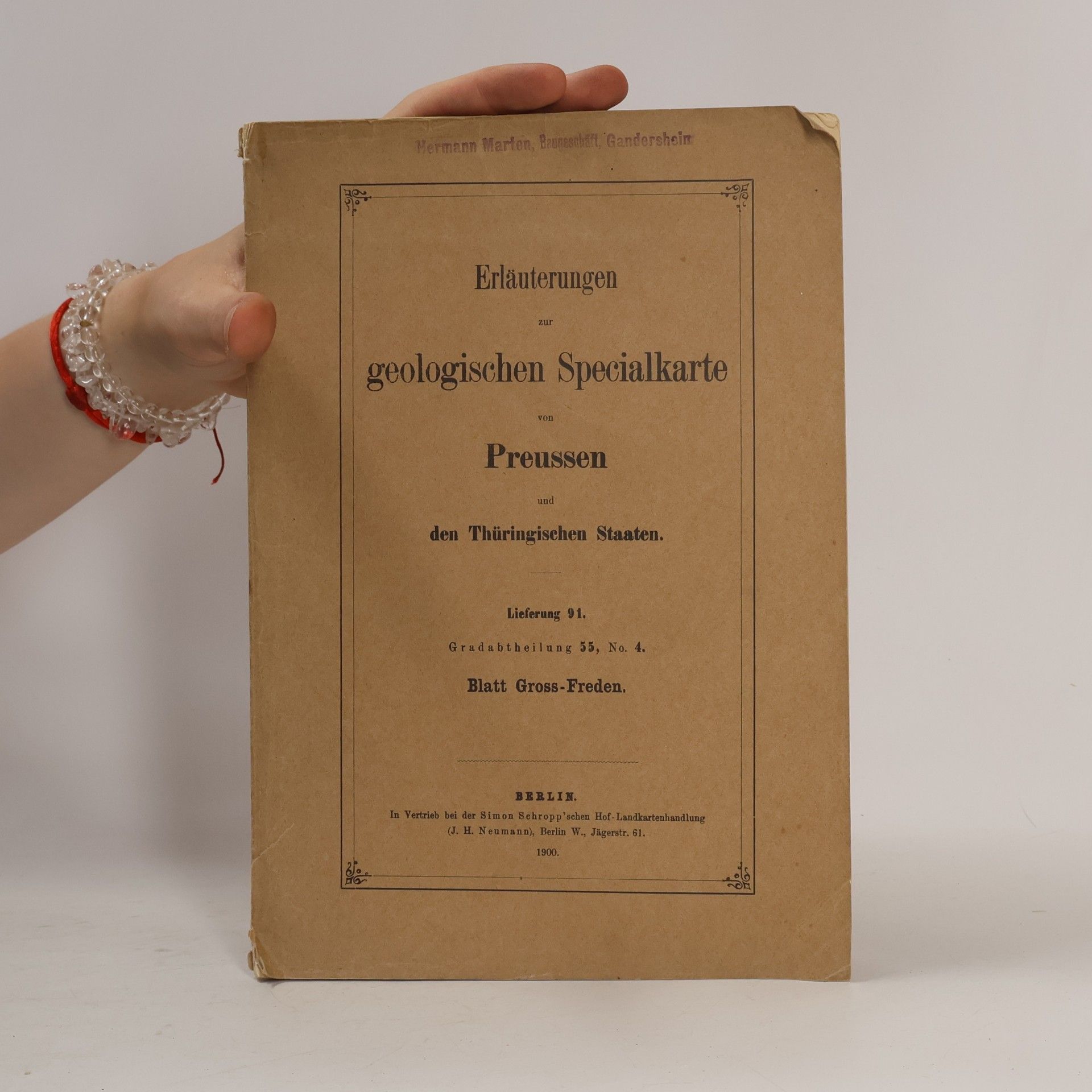 kolektiv Erläuterungen zur geologischen Specialkarte von Preussen und den Thüringischen Staaten