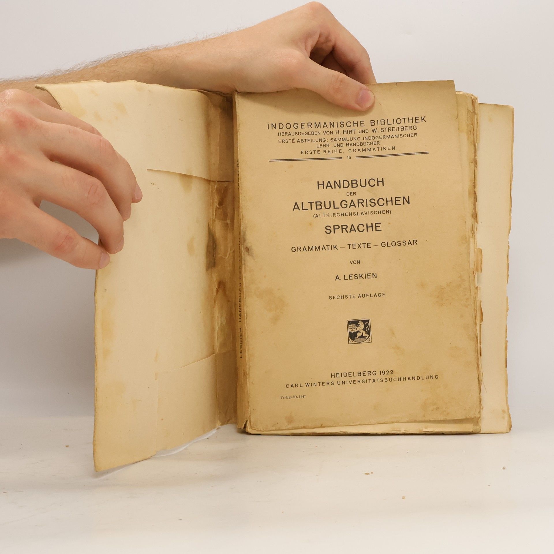 August Leskien Handbuch der Altbulgarischen Sprache
