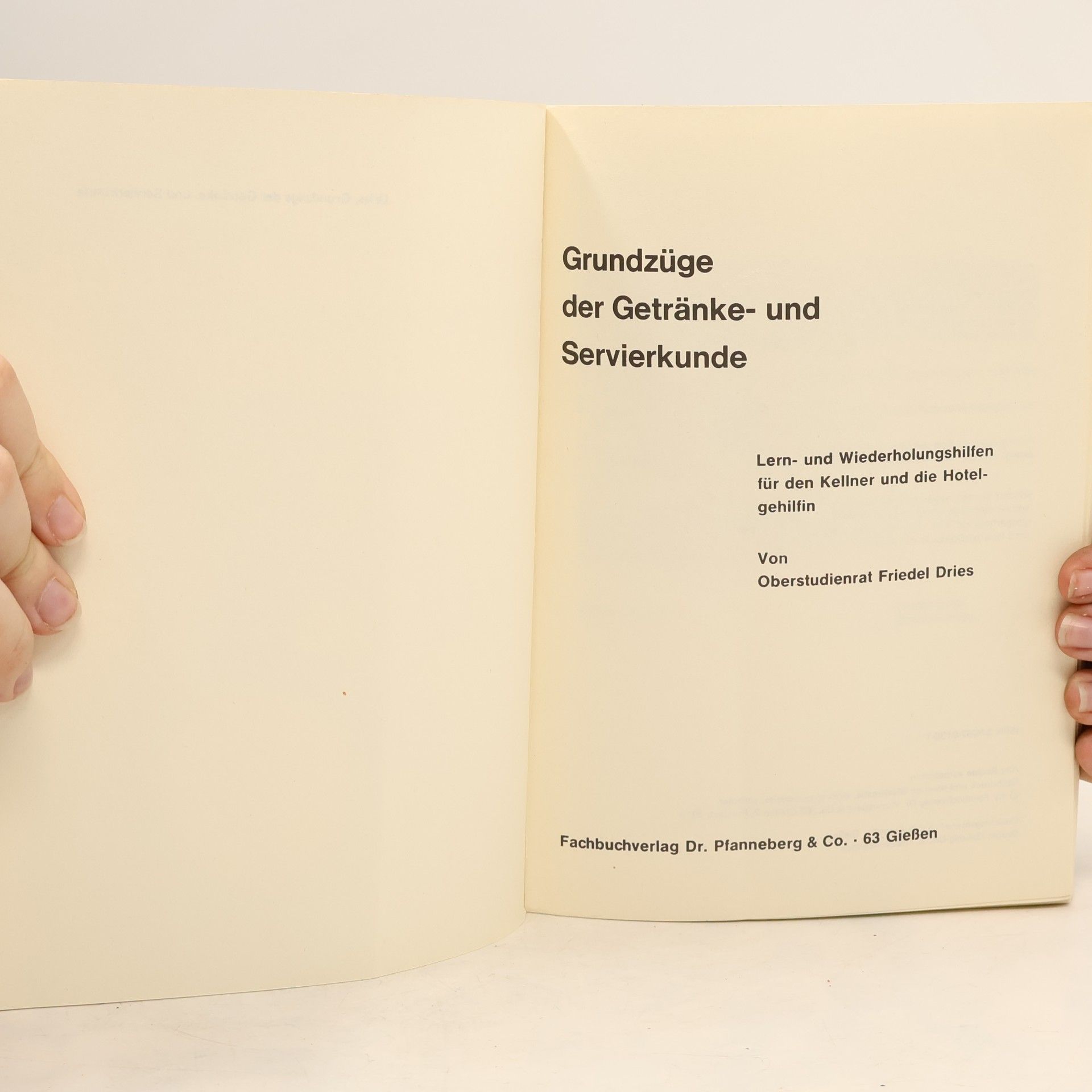 Dries Grundzüge der Getränke- und Servierkunde