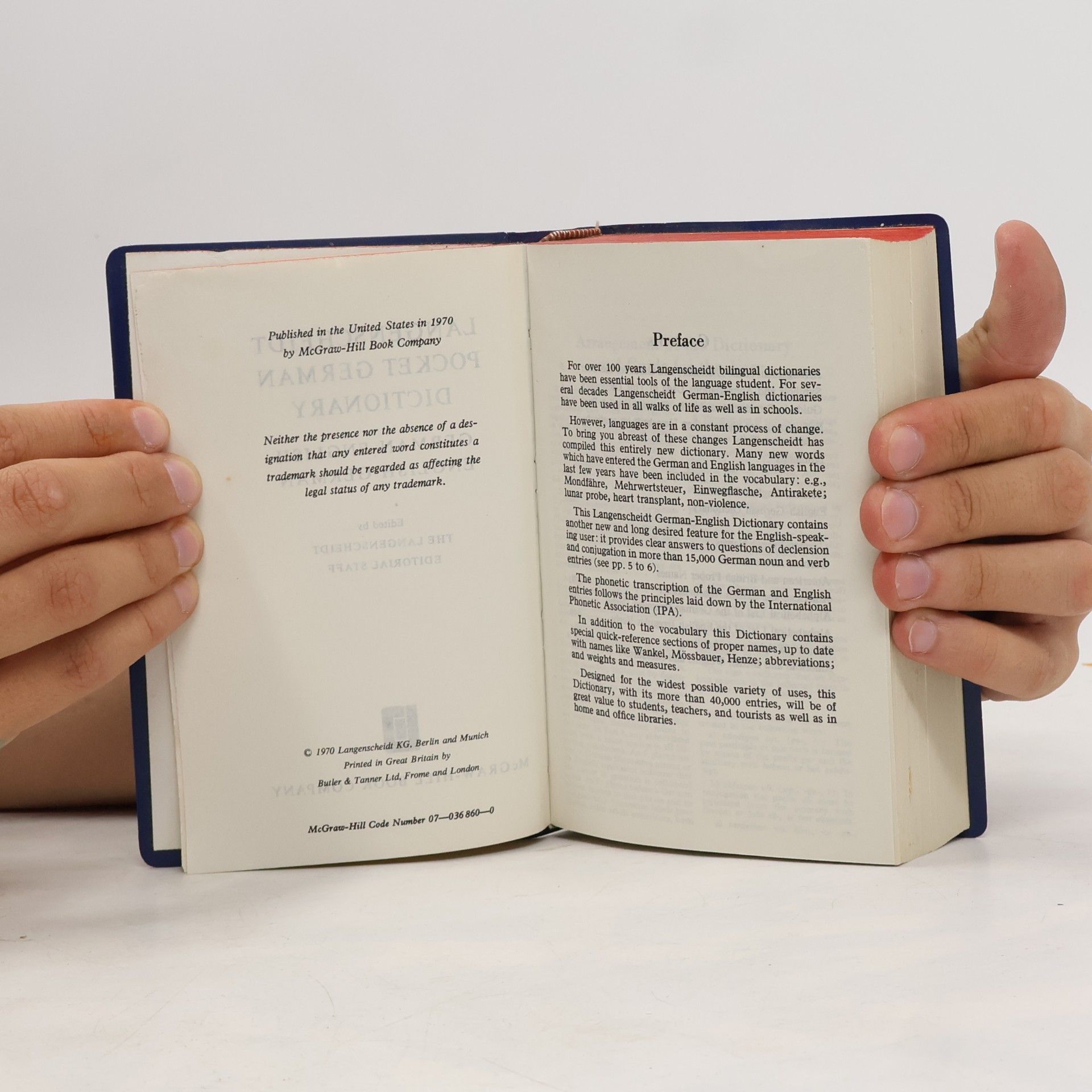 Edmunt Klatt Langescheidt's Pocket Dictionary 1, English-German / Langenscheidts Taschenwörterbuch 1, Englisch-Deutsch