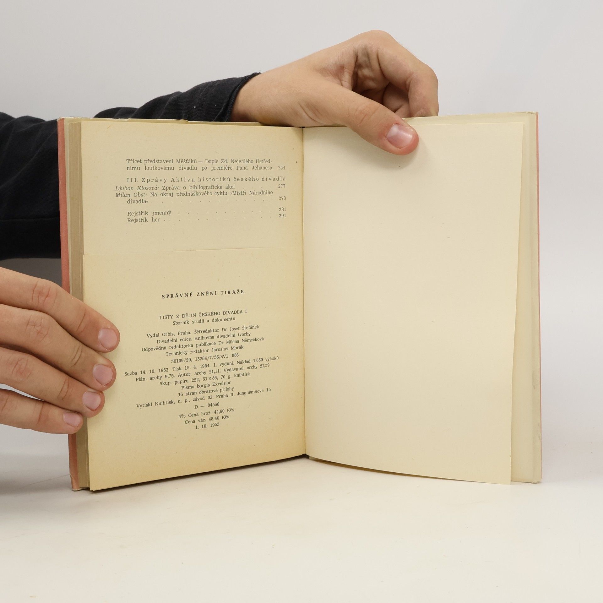 Various authors Listy z dějin českého divadla I