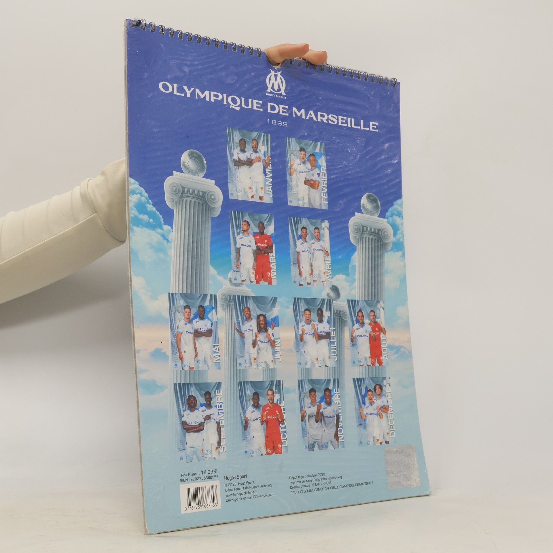 Calendrier mural Olympique de Marseille 2024