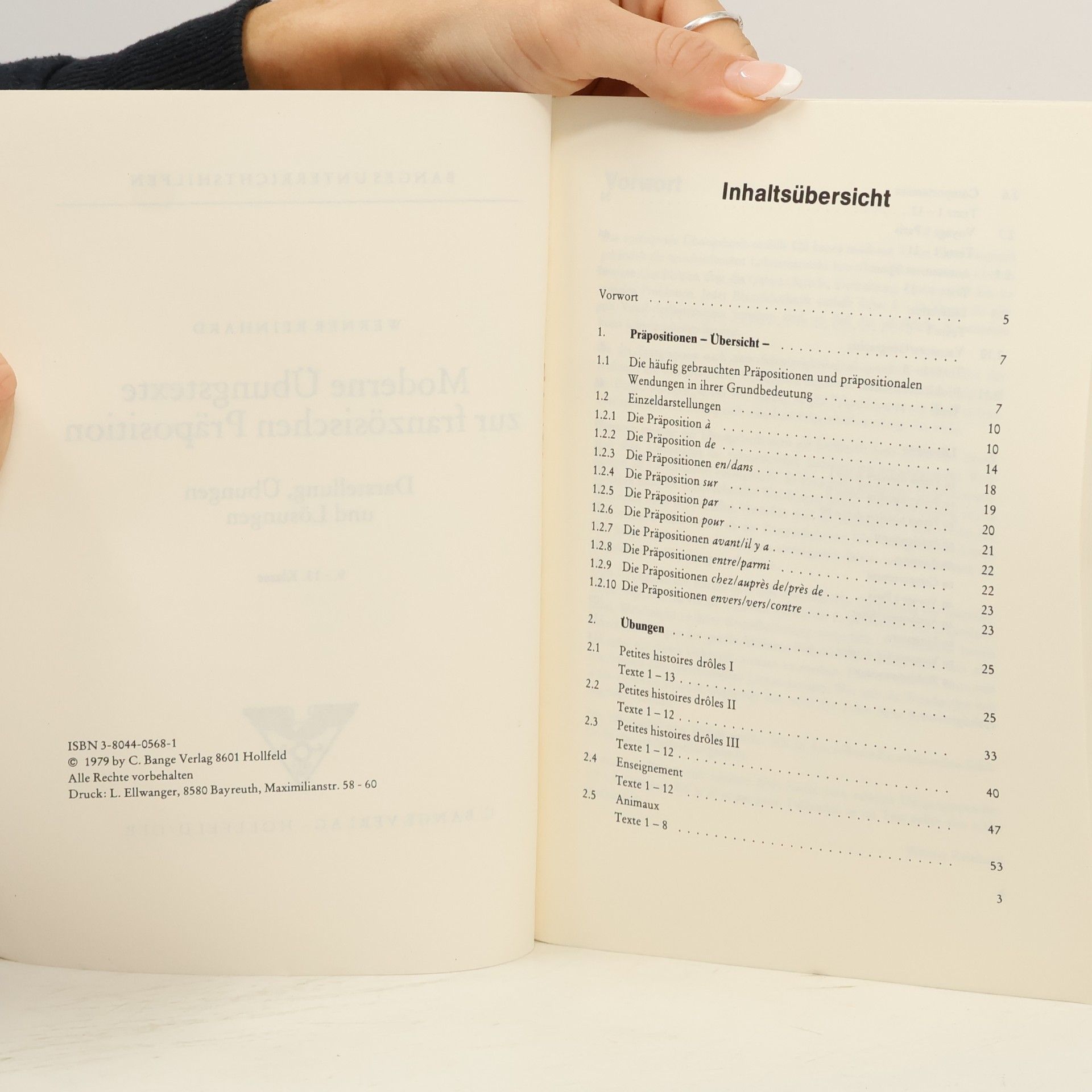 Werner Reinhard Moderne Übungstexte zur französischen Präposition