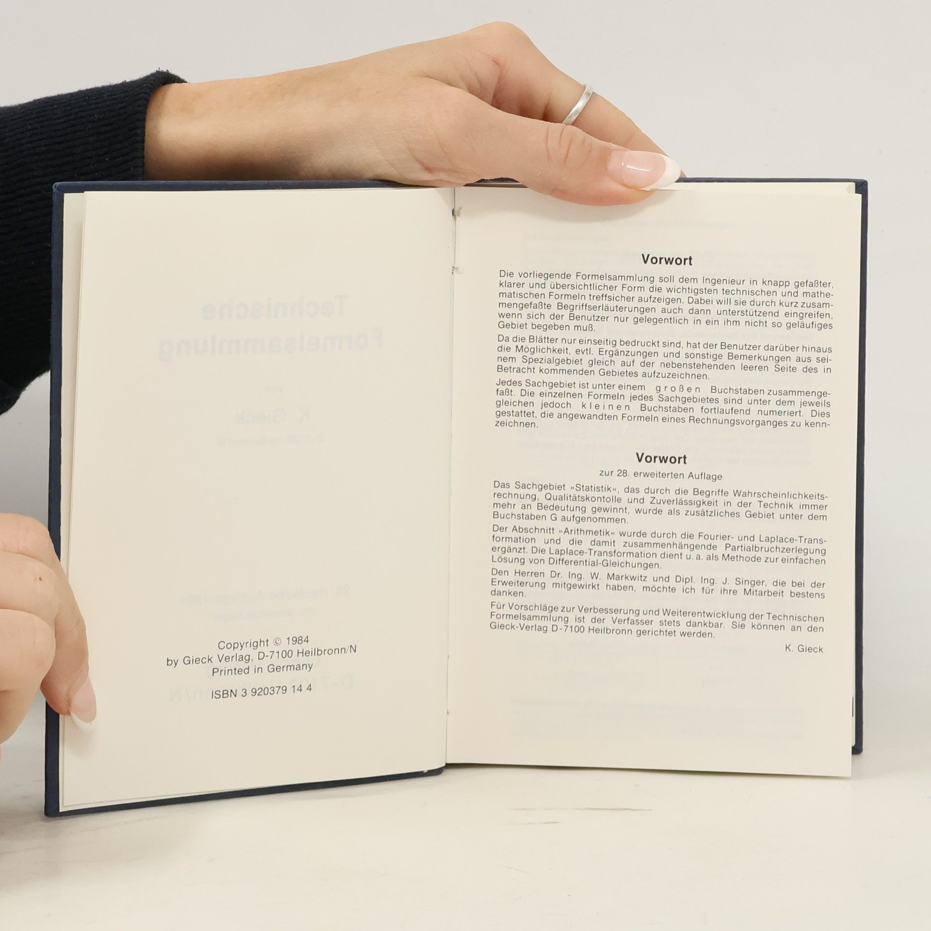 Kurt Gieck Technische Formelsammlung