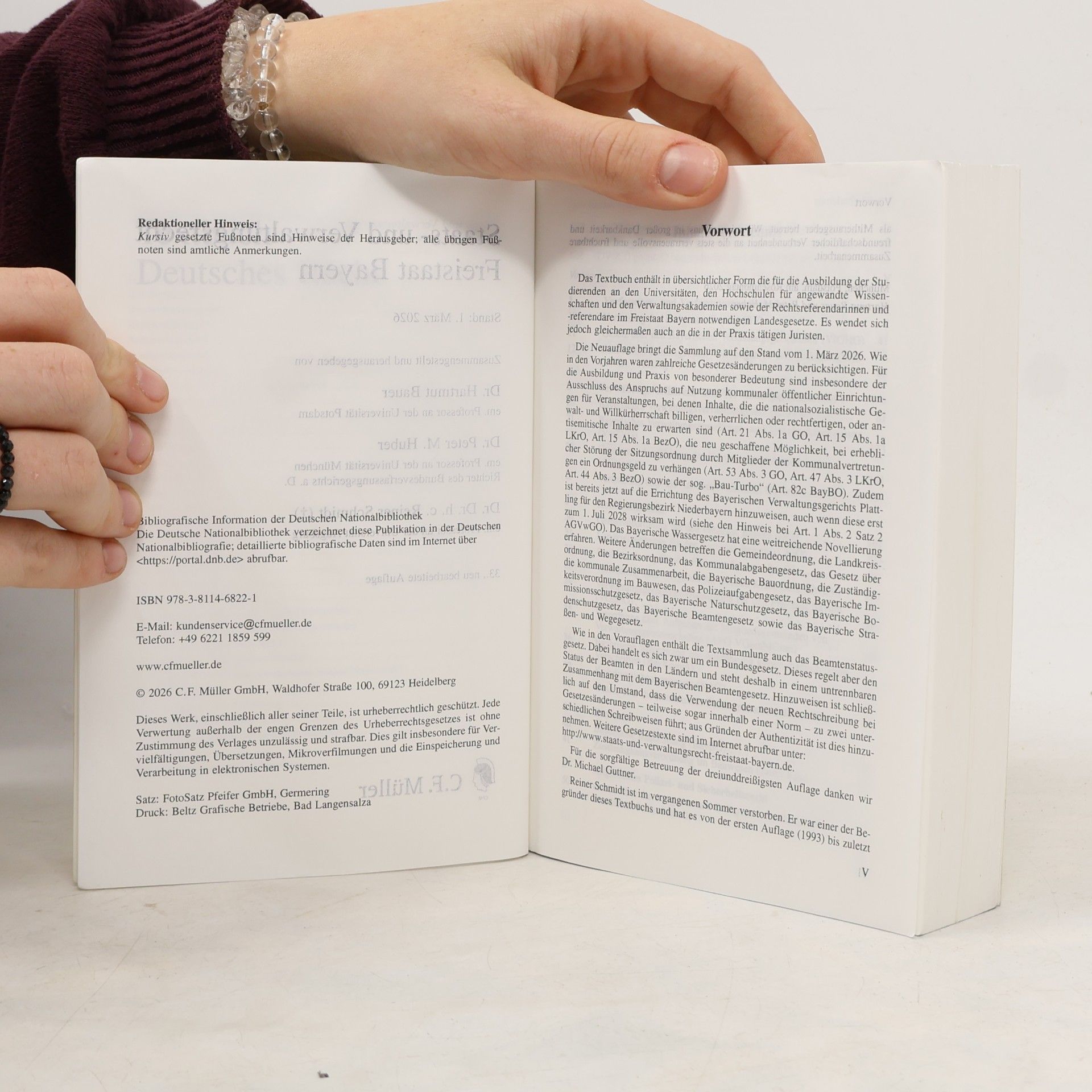 Bauer Textbuch Deutsches Recht: Staats- und Verwaltungsrecht Freistaat Bayern