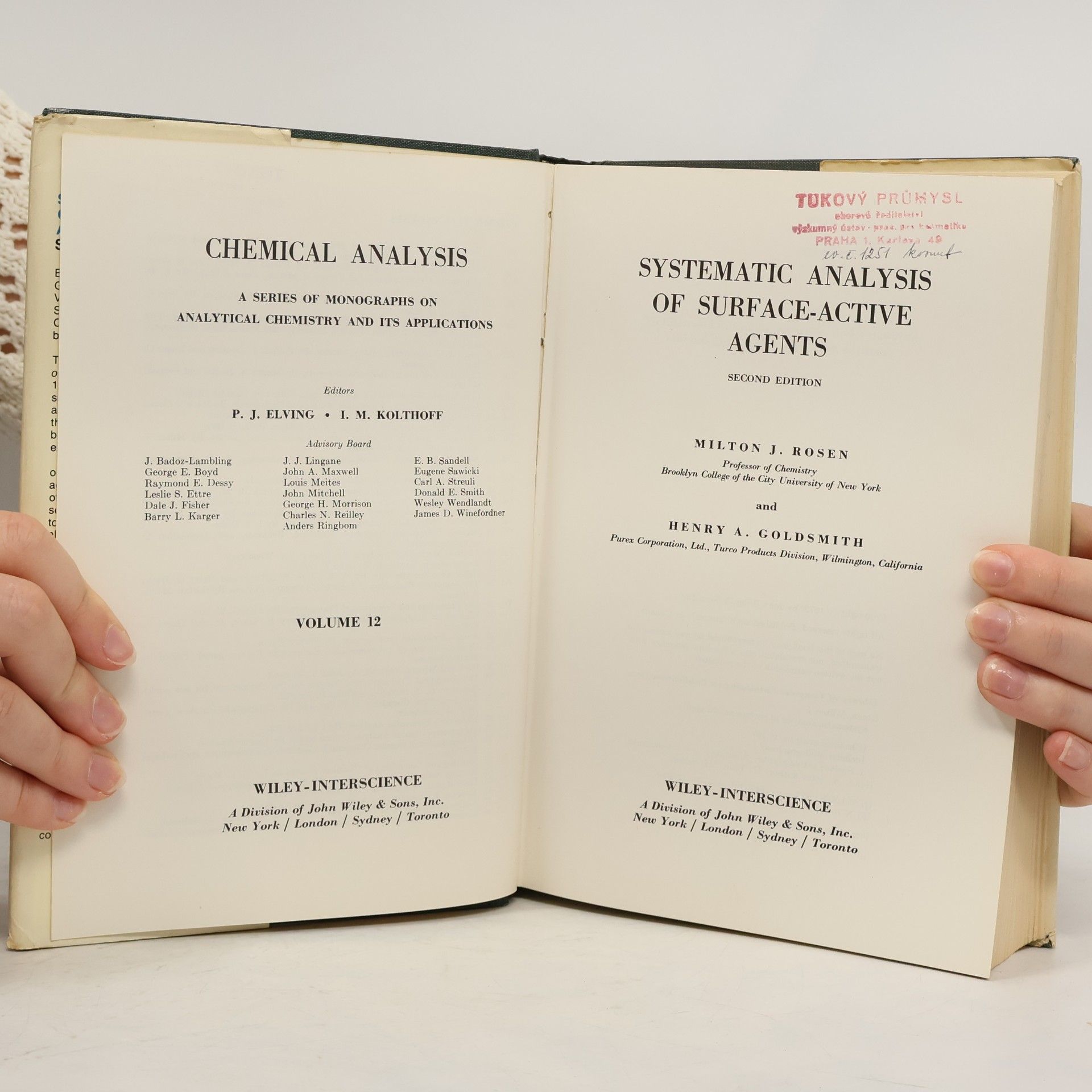 Milton J. Rosen Systematic Analysis of Surface-Active Agents