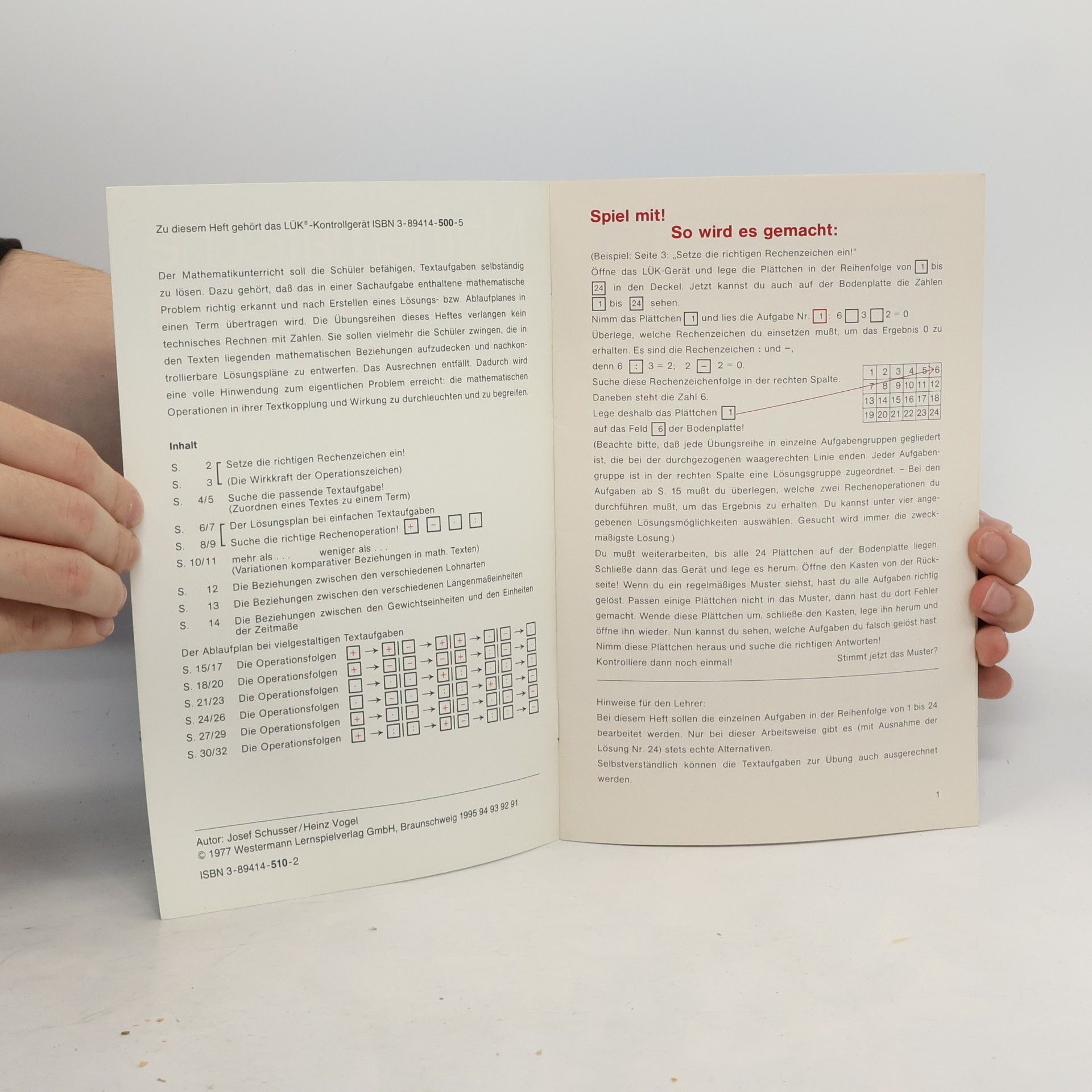 Heinz Vogel LÜK, Übungshefte, Mathematische Planungen
