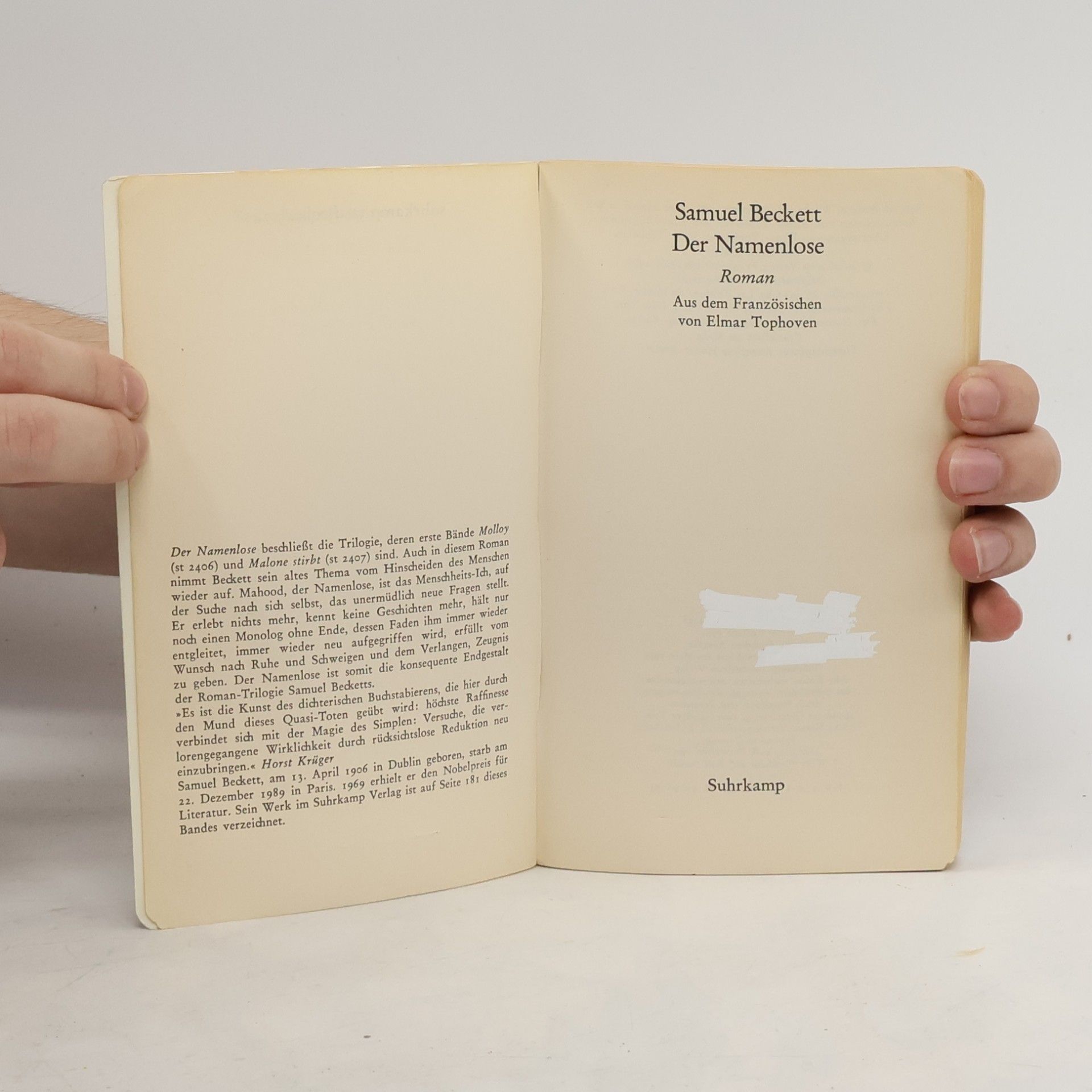 Samuel Beckett Der Namenlose