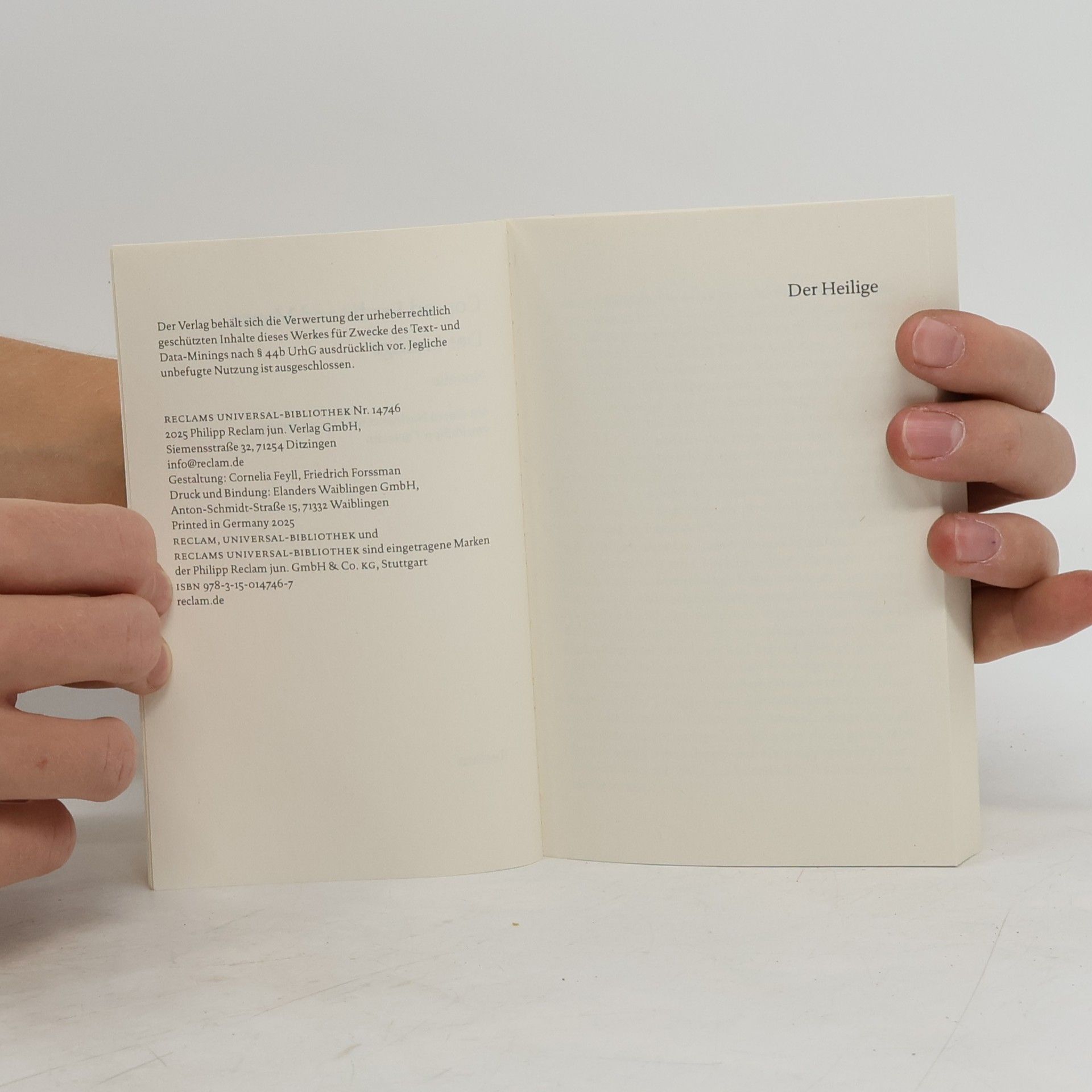 Conrad Ferdinand Meyer Reclams Universal-Bibliothek: Der Heilige