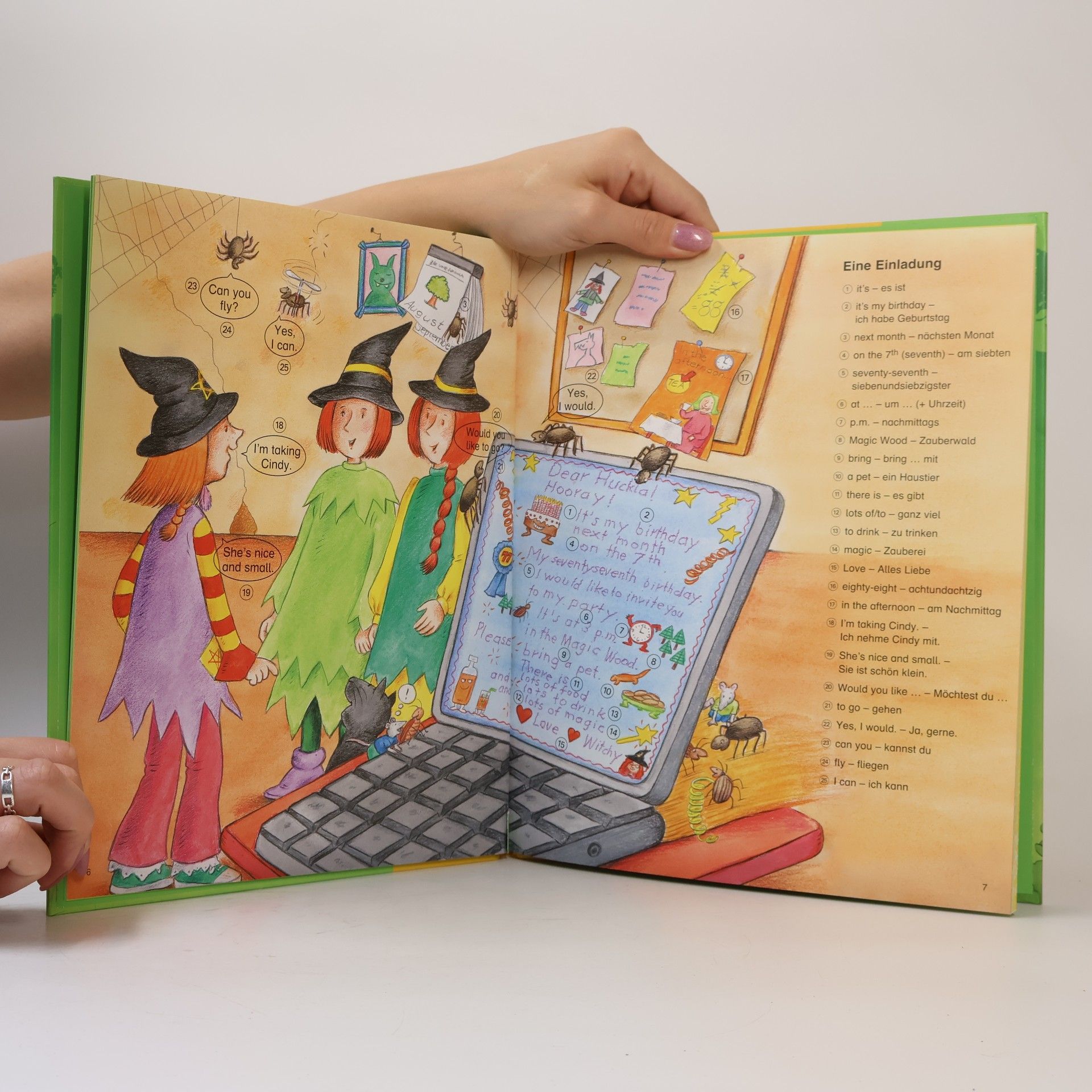 Claudia Guderian Englisch lernen kinderleicht mit Hexe Huckla - L: Huckla feiert Hexengeburtstag - Buch mit Audio-CD