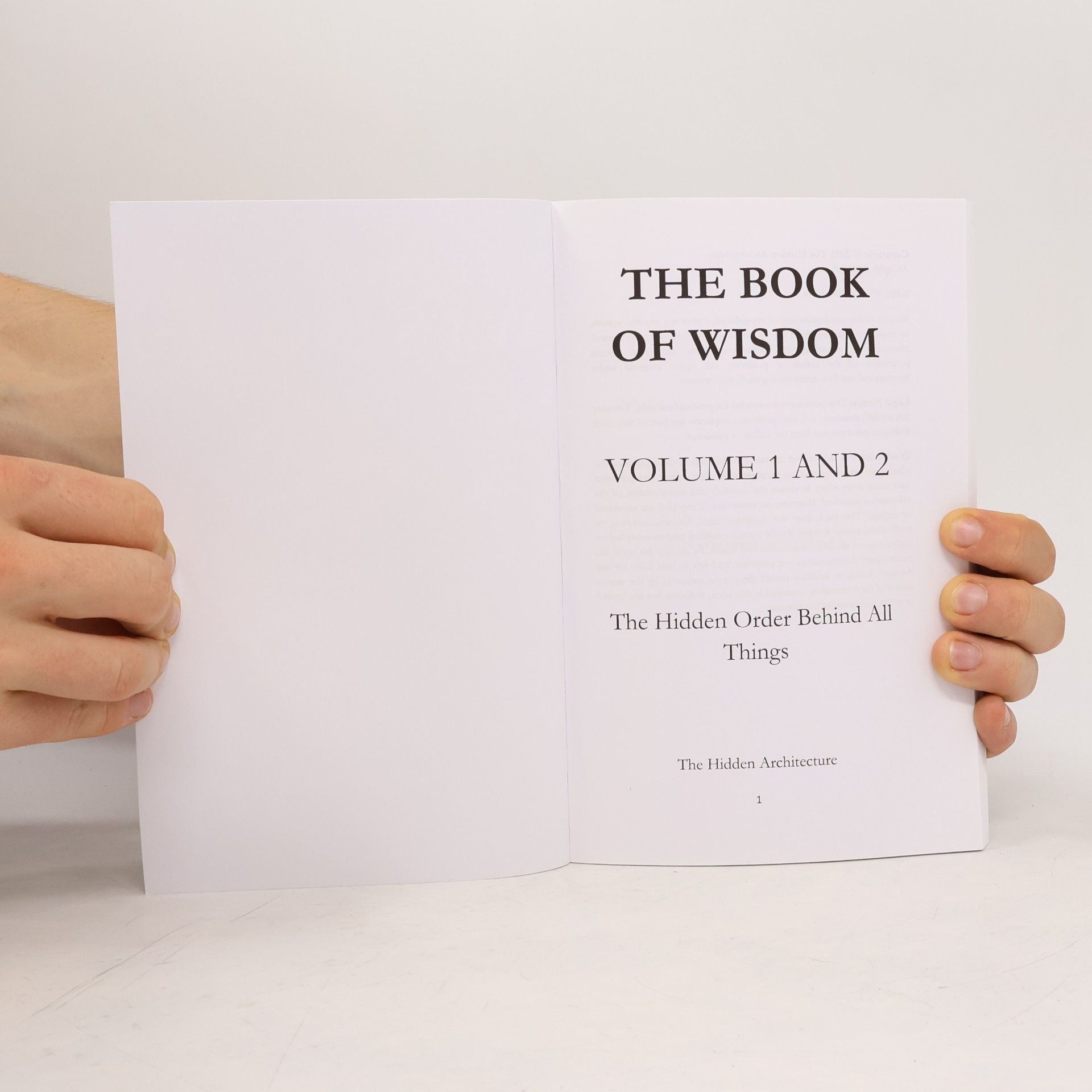 Book of Wisdom Volume 1 and 2: The Hidden Order Behind All Things