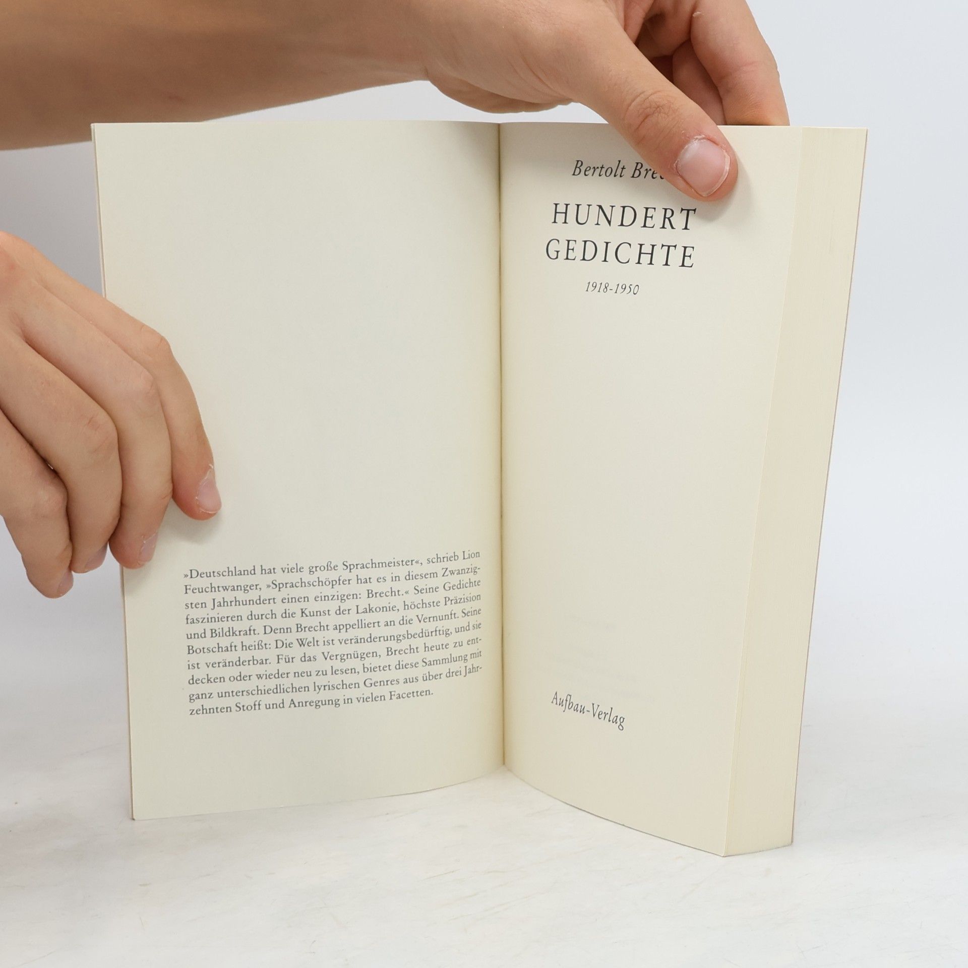 Bertolt Brecht Hundert Gedichte
