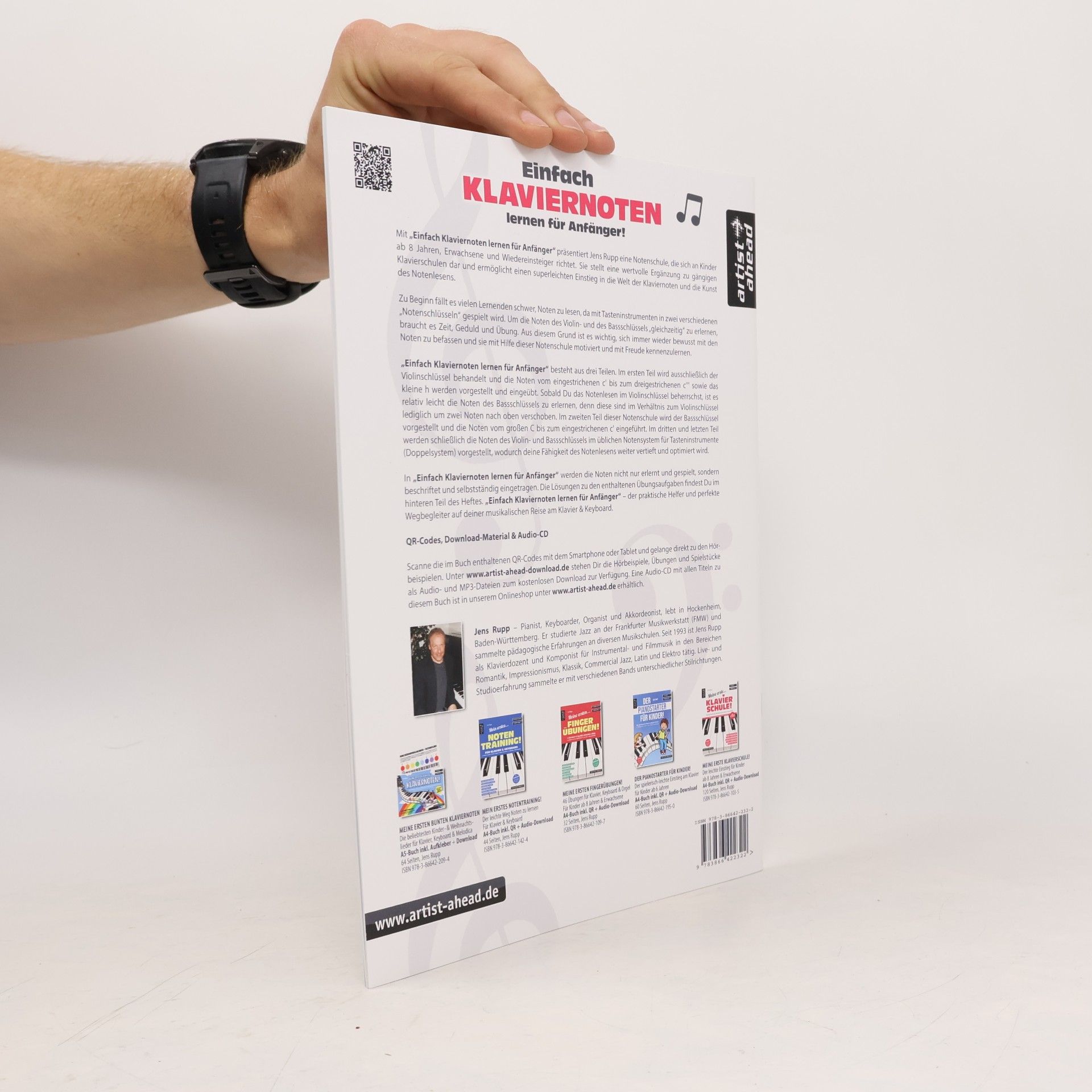 Jens Rupp Einfach Klaviernoten lernen für Anfänger! Das superleichte Notentraining für Klavier & Keyboard – einfach Noten lesen lernen im Violin- und Bassschlüssel (inkl. QR-Codes + Audio-Download)