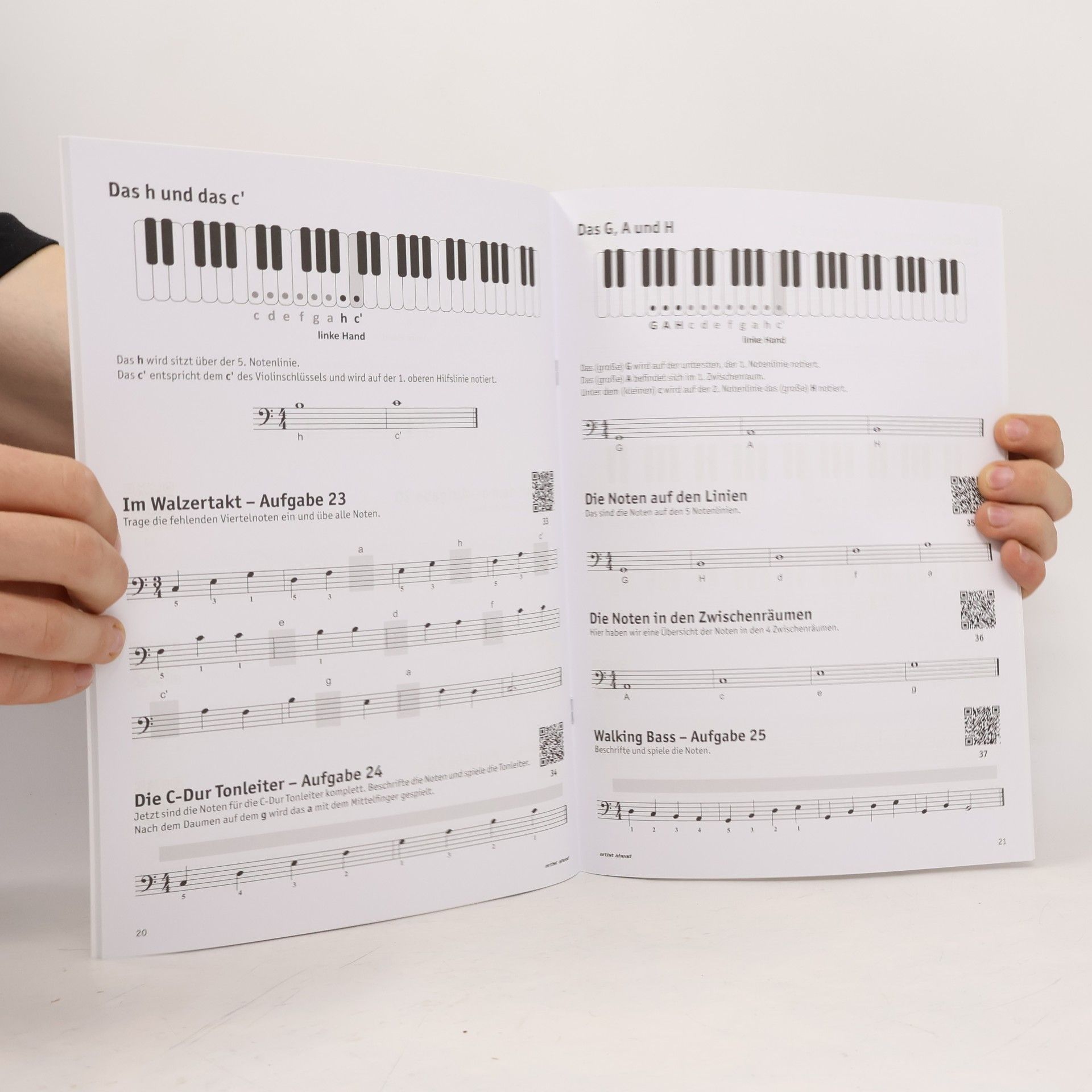 Jens Rupp Einfach Klaviernoten lernen für Anfänger! Das superleichte Notentraining für Klavier & Keyboard – einfach Noten lesen lernen im Violin- und Bassschlüssel (inkl. QR-Codes + Audio-Download)