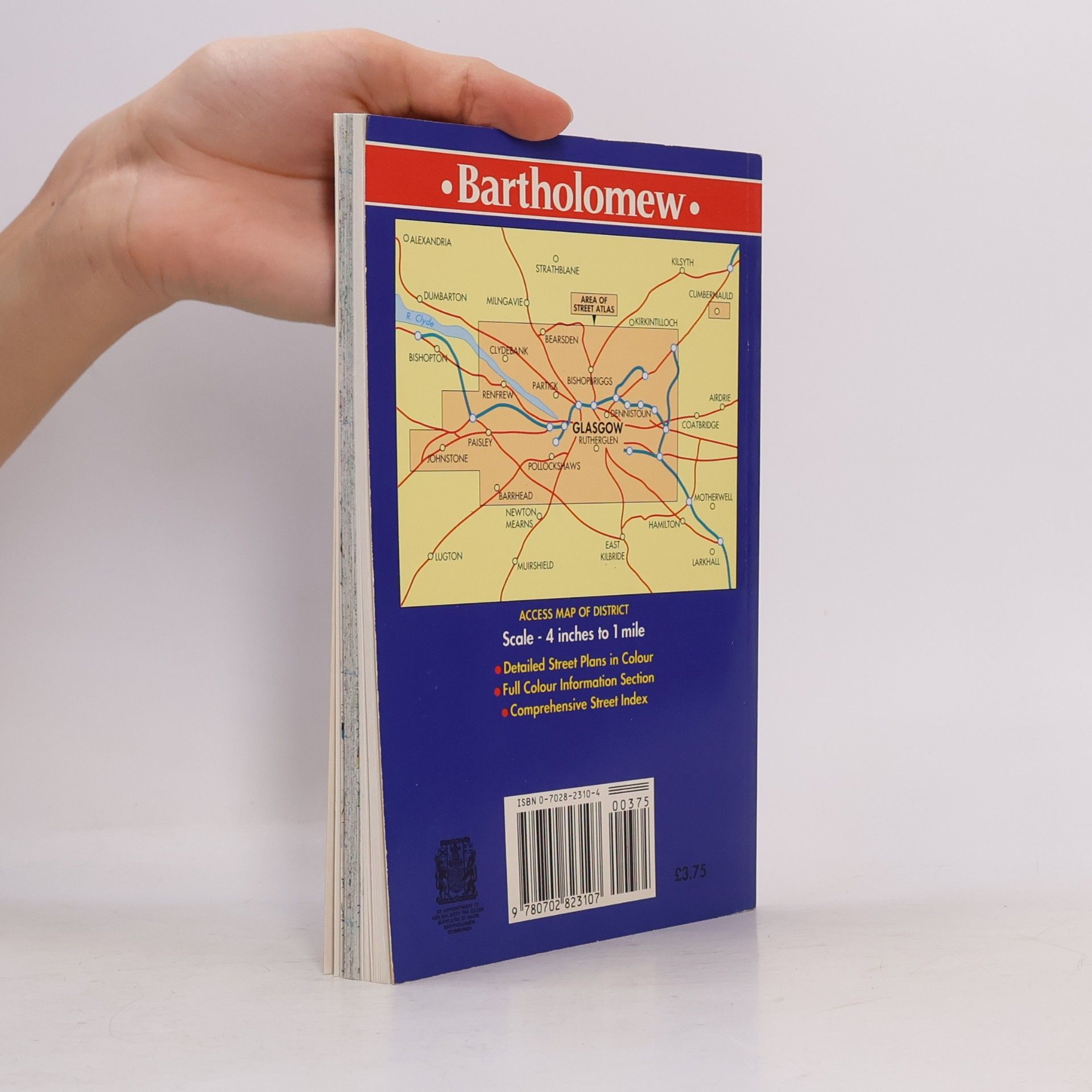 Bartholomew Glasgow streetfinder colour atlas