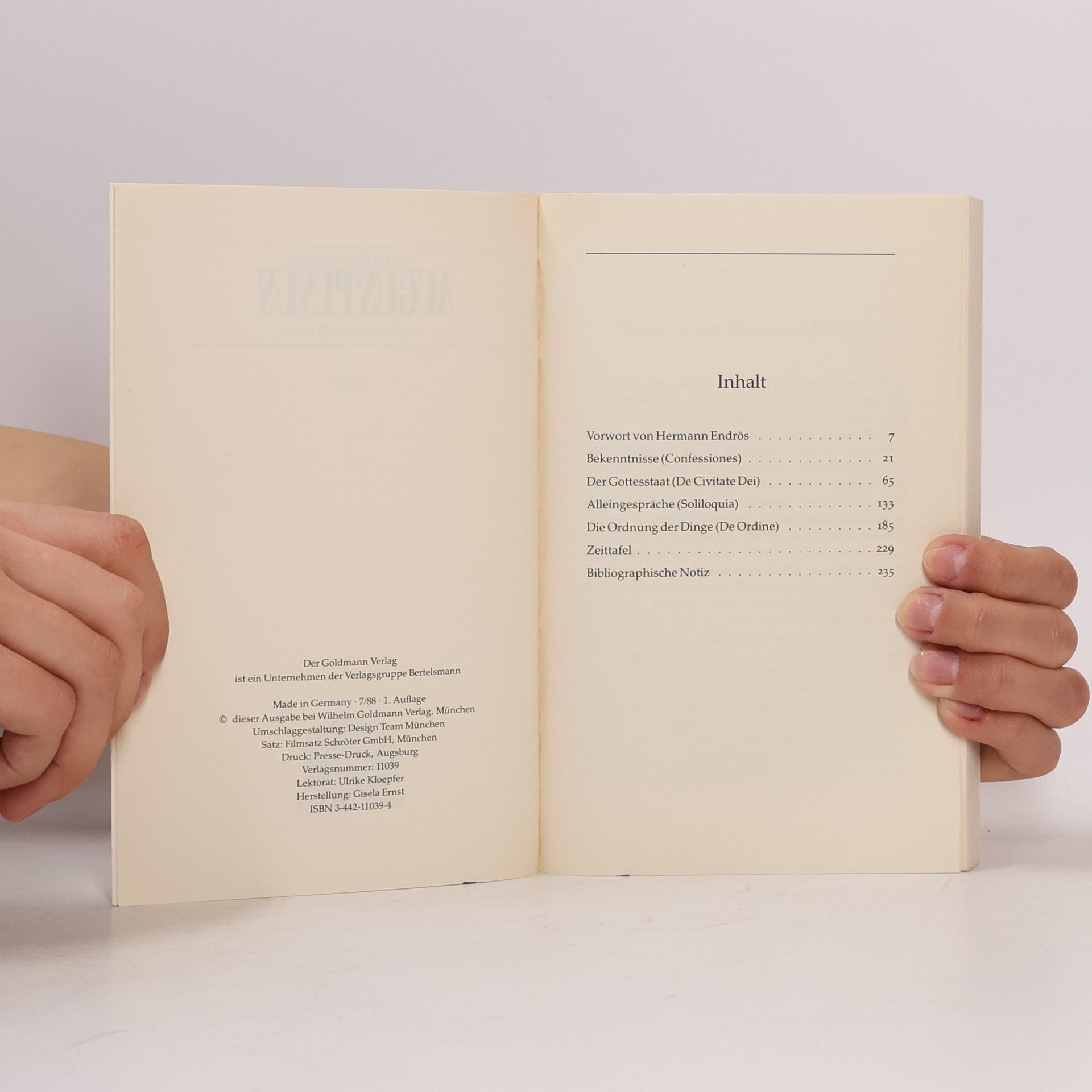 Augustinus Ausgewählte Texte