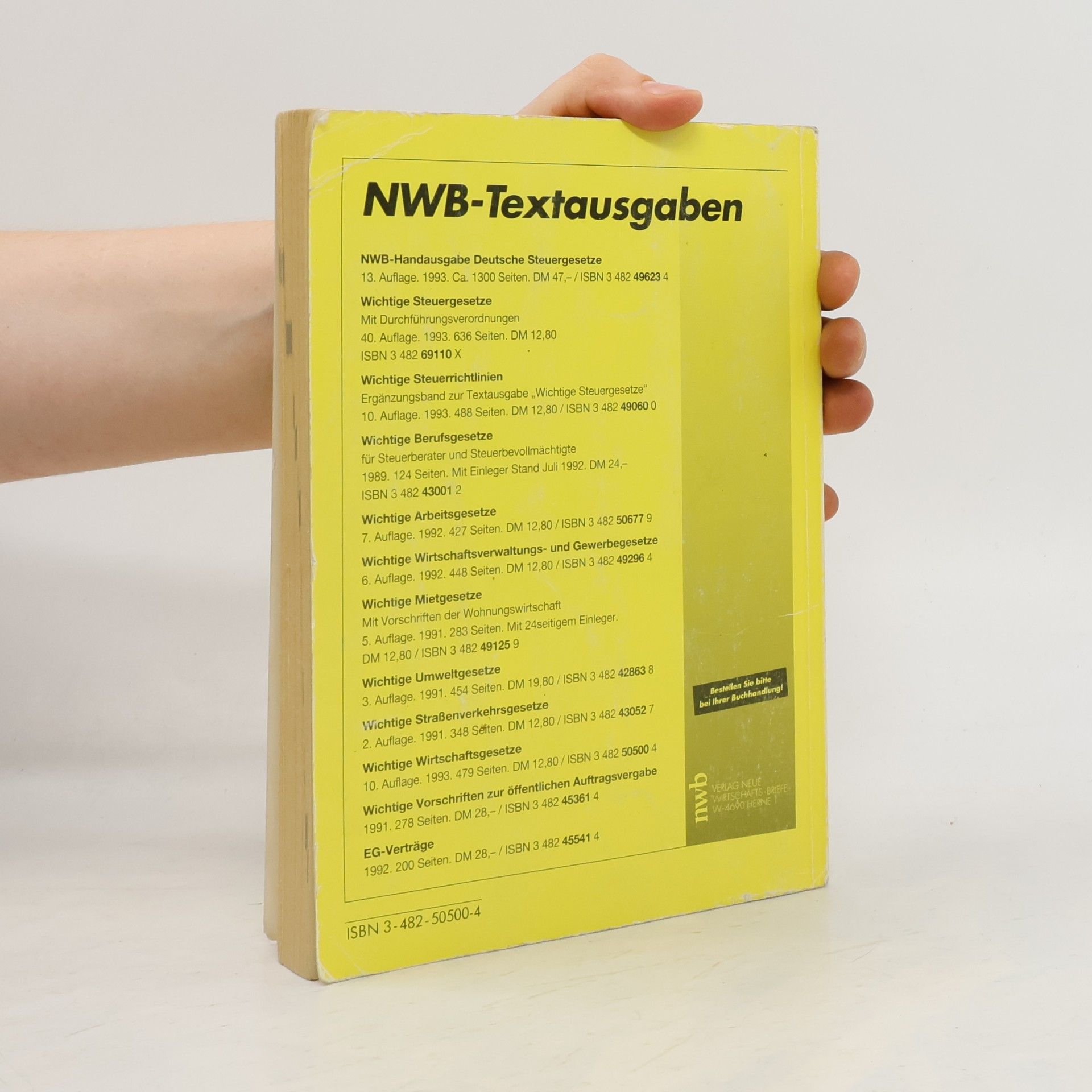 NWB-Textausgabe - 10: Wichtige Wirtschaftsgesetze