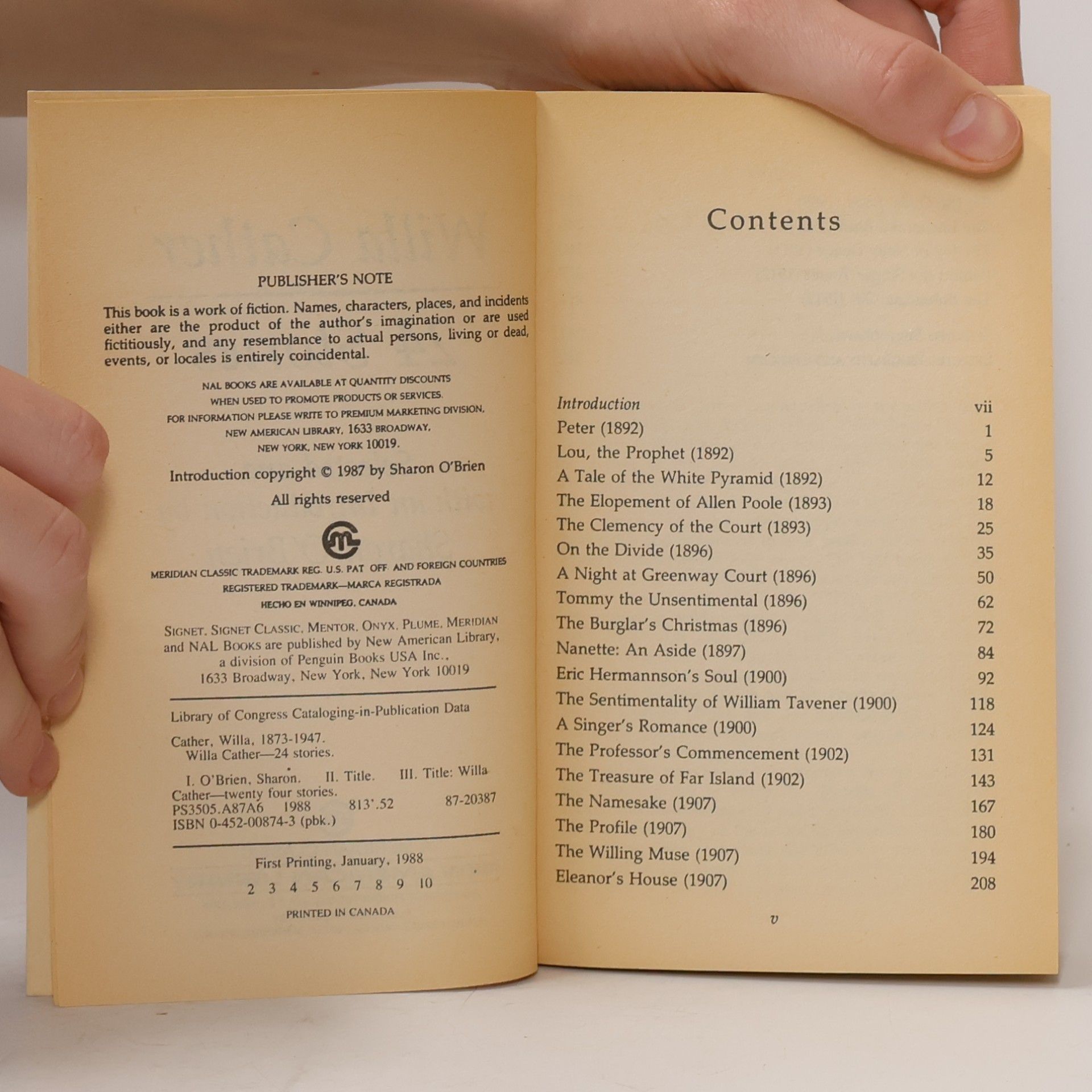 Willa Sibert Cather 24 Stories