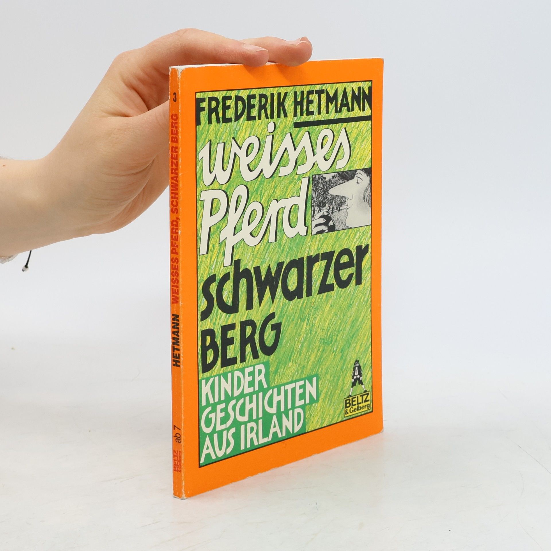 Weisses Pferd schwarzer Berg