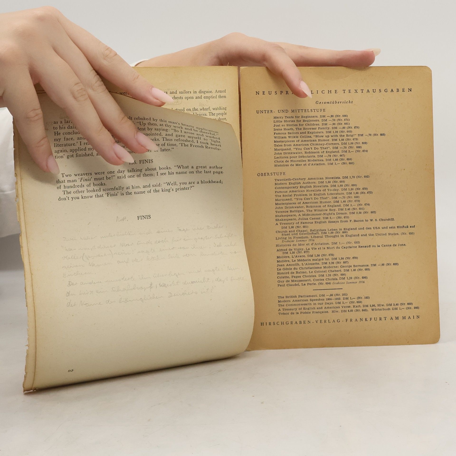 Wilhelm Frerichs Texte für Englische Nacherzählungen
