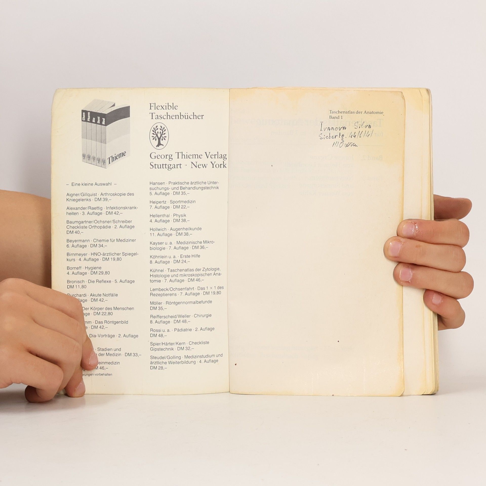 Werner Platzer Platzer Taschenatlas der Anatomie 1. Bewegungsapparat
