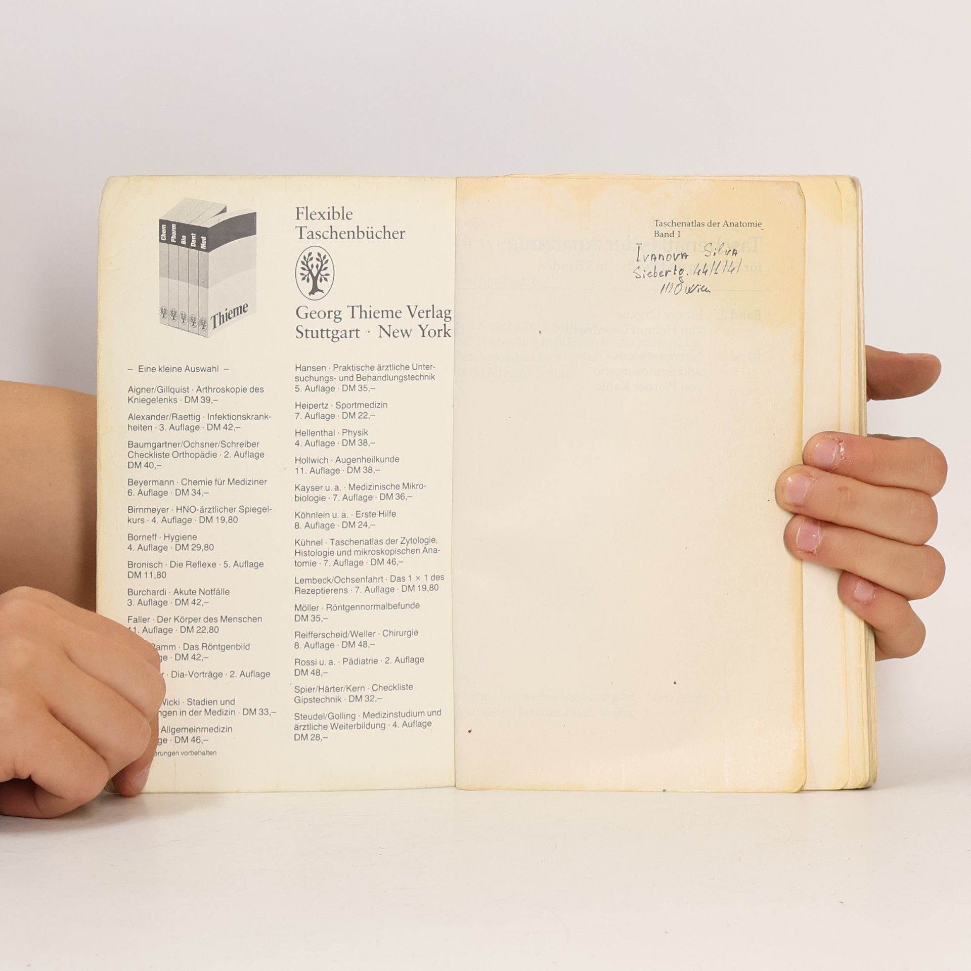 Werner Platzer Platzer Taschenatlas der Anatomie 1. Bewegungsapparat